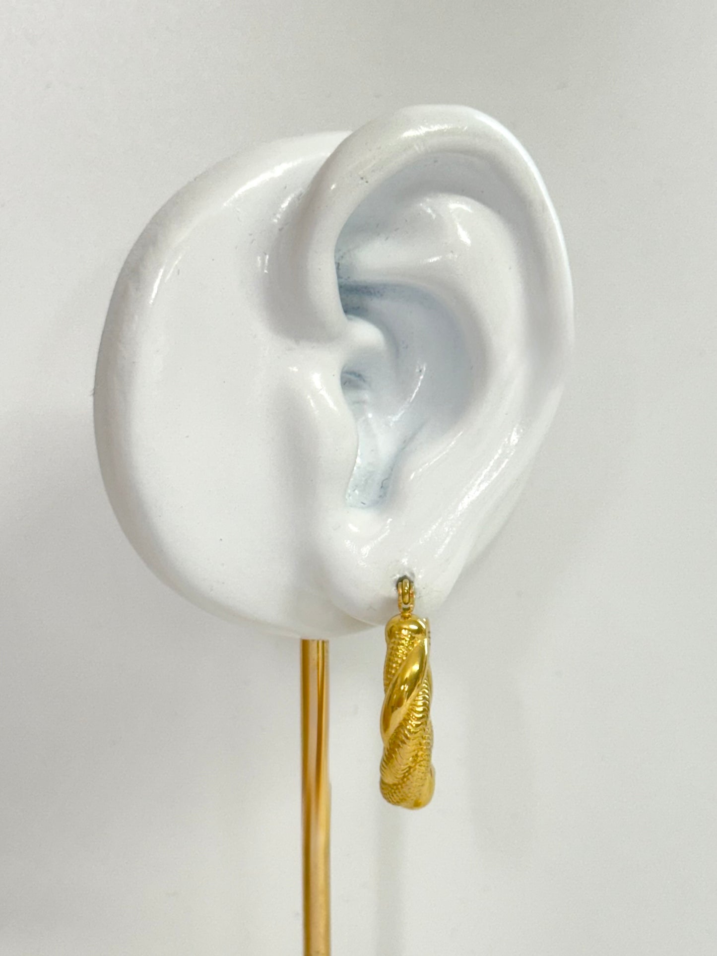 twisted earring, hoop earrings