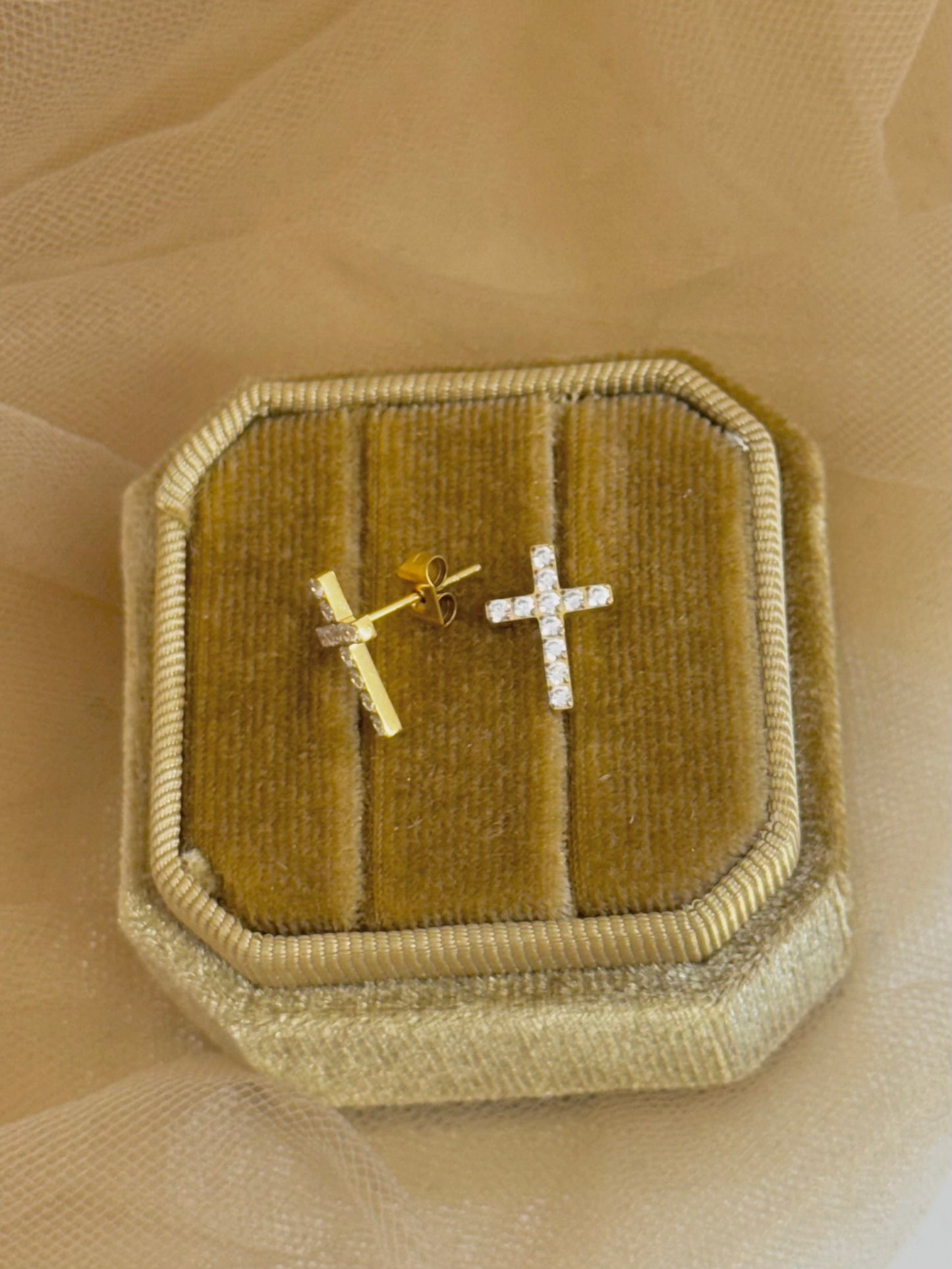 cross stud earring, stud earring, stone earrings, cross jewelry