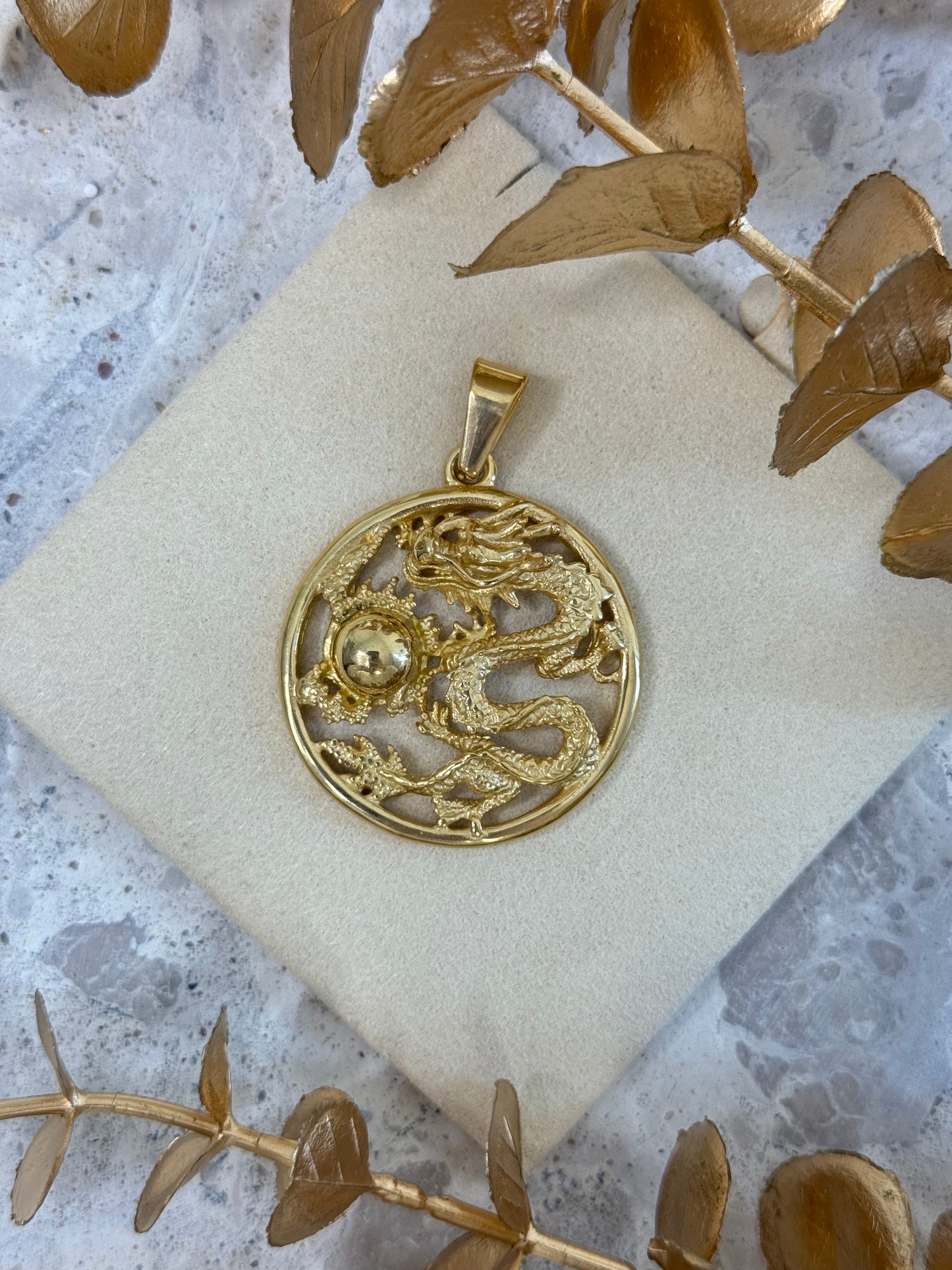 gold pendant, simple pendant, timeless design pendant, pendant for any occasion, cute pendant, versatile pendant, pendant for necklace, bold pendant, statement pendant, dragon pendant, lucky charm pendant