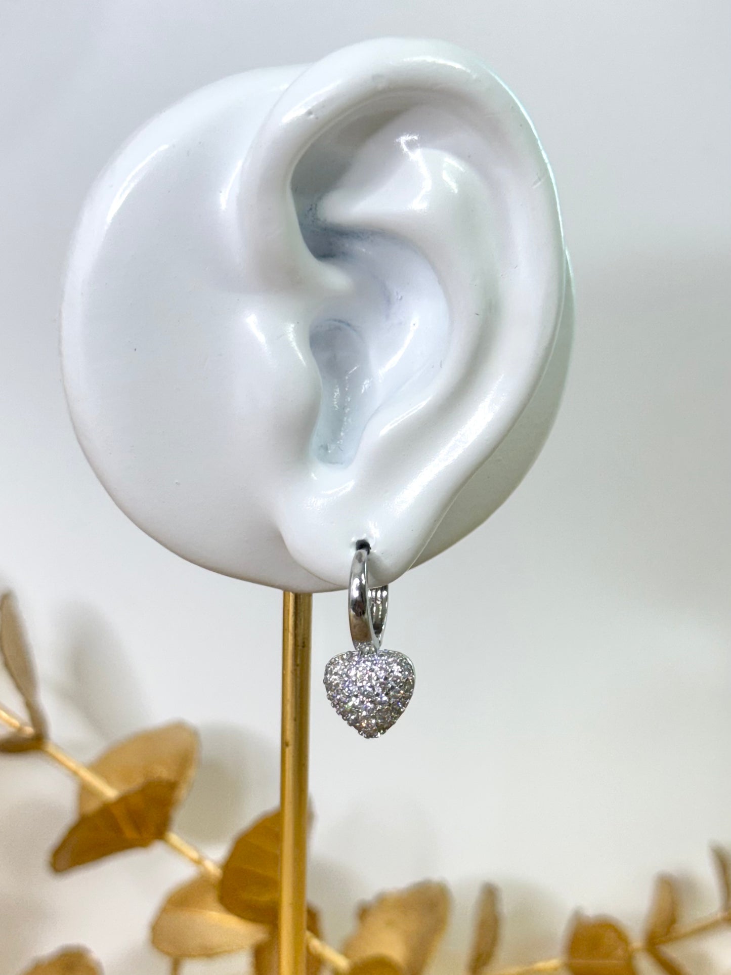 heart drop earrings, stone earrings, white gold earrings, drop earrings, australia earrings, simple earrings, heart earrings