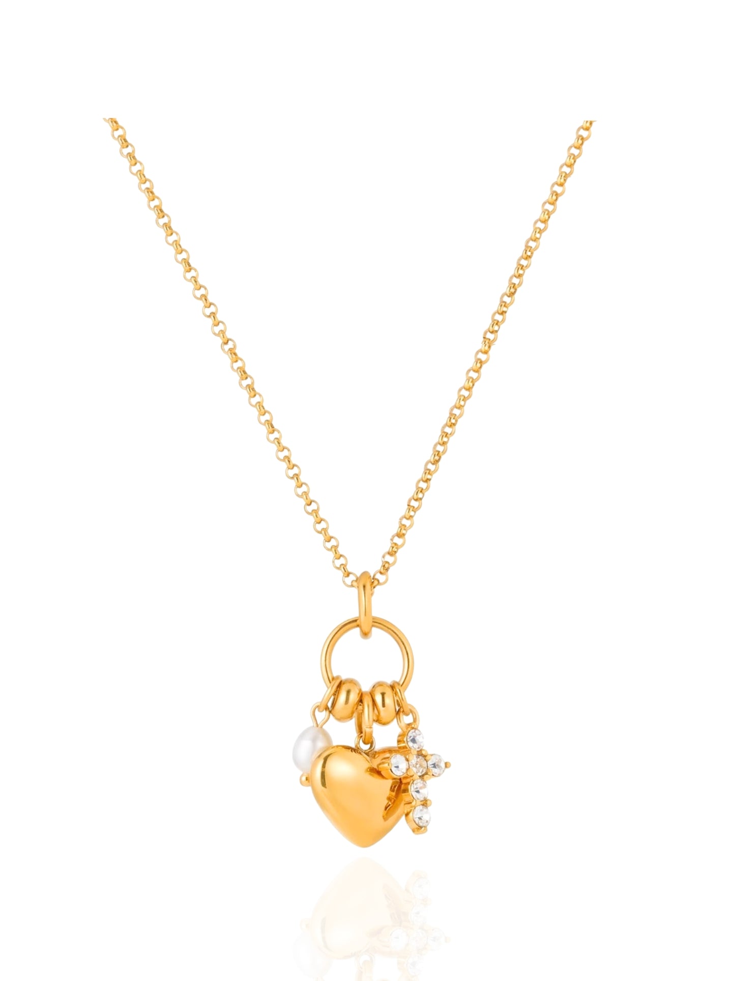 timeless jewellery, perfect gift for her, elegant necklace, charm necklace, best gift for her, classic gold chain necklace, stylish gift, statement necklace, versatile necklace, necklace Australia, chain necklace, o-chain necklace, simple necklace, heart necklace, gold necklace, charm necklace, heart charm necklace, cross charm necklace, cross, heart, round