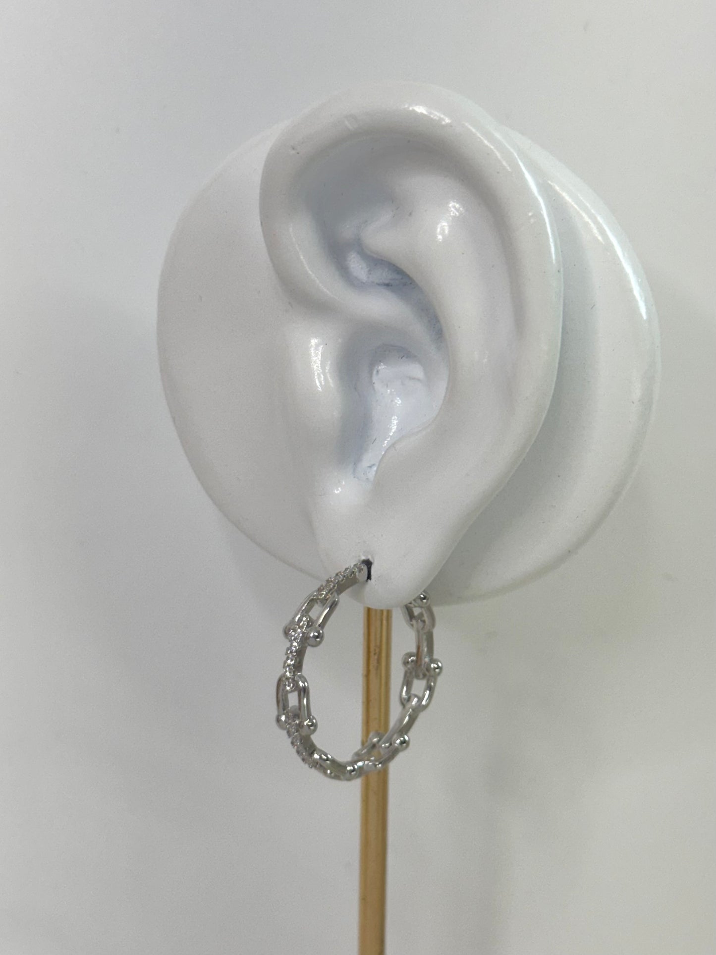 White Gold Earrings 3630