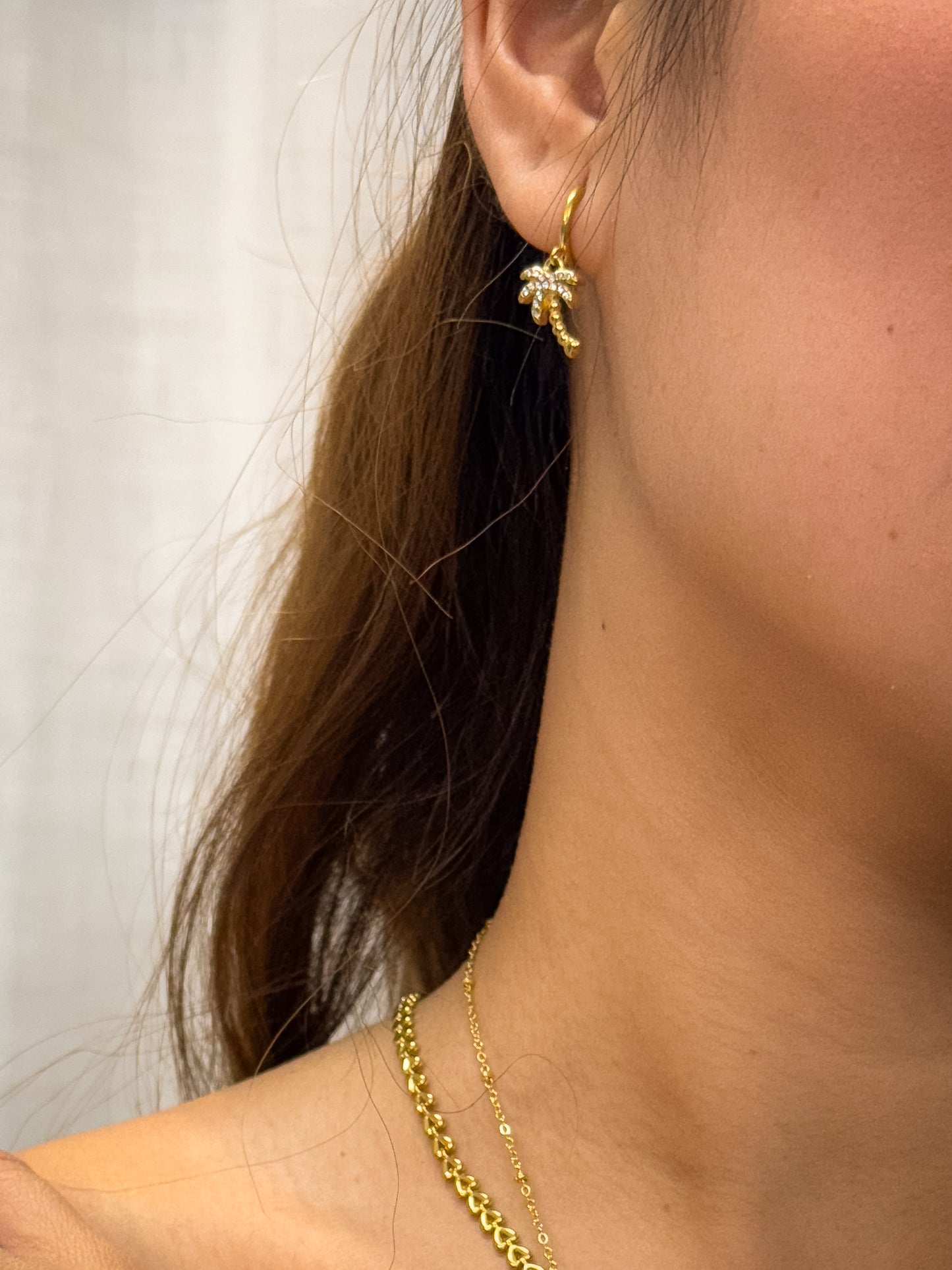 Palm Tree Charm Earrings