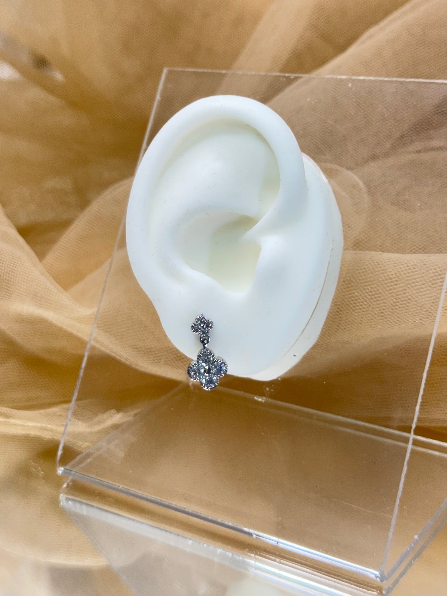 White Gold Earrings 3635