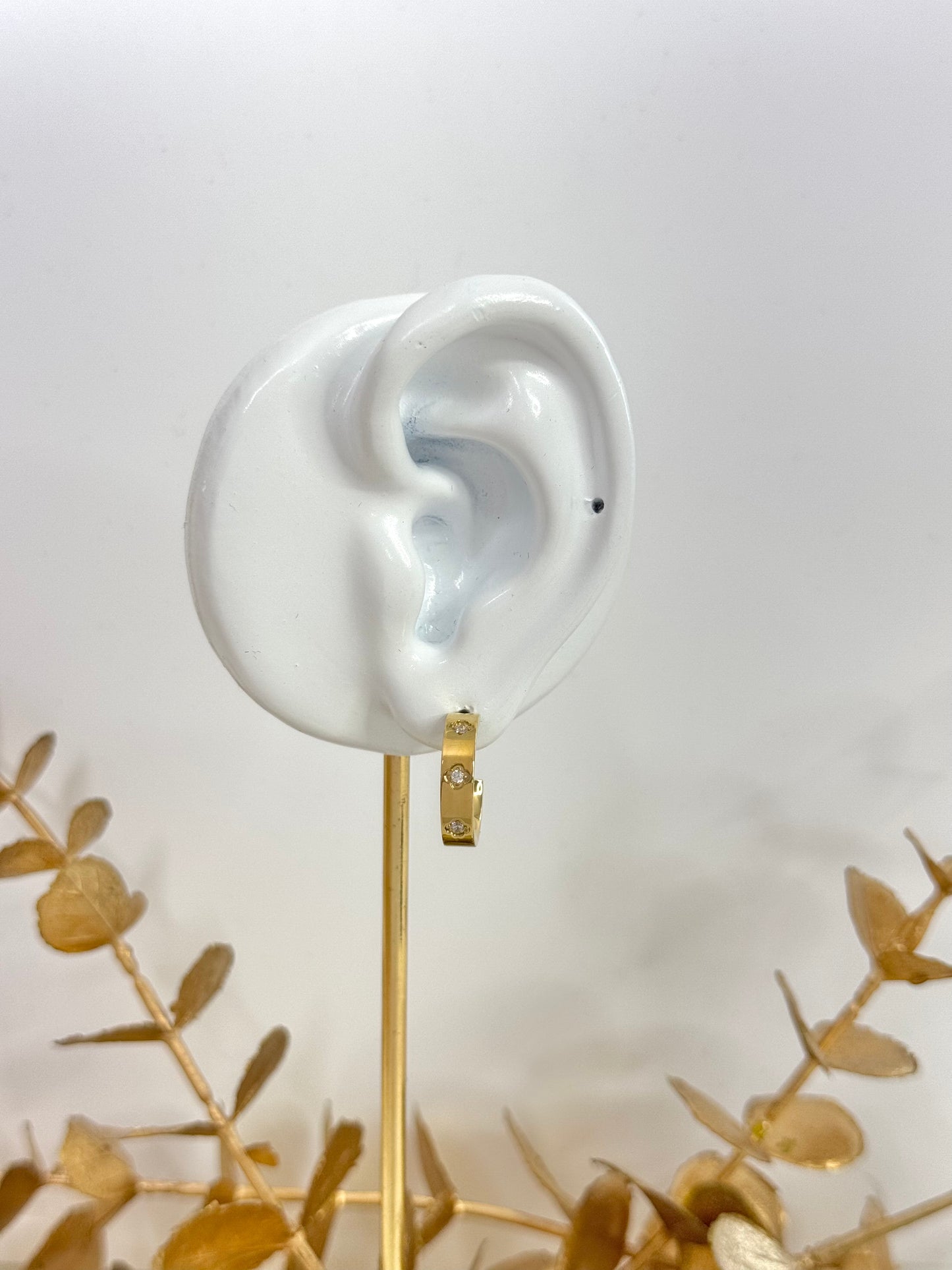 Elegant Misty Clover earrings with a soft, ethereal finish, Dainty Misty Clover stud earrings with a delicate, dreamy design, Gift Ideas Jewellery, Water Proof Jewellery