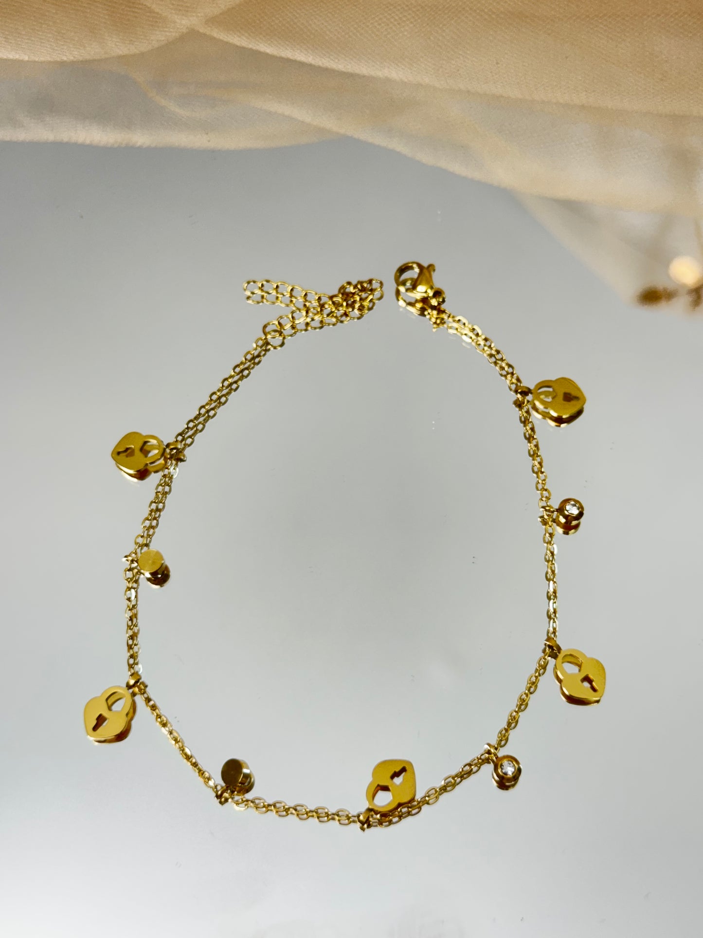 Lock Charm Anklet 3808