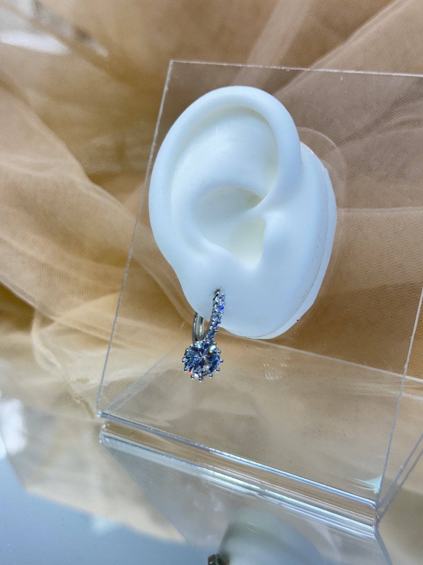 White Gold Earrings 3631