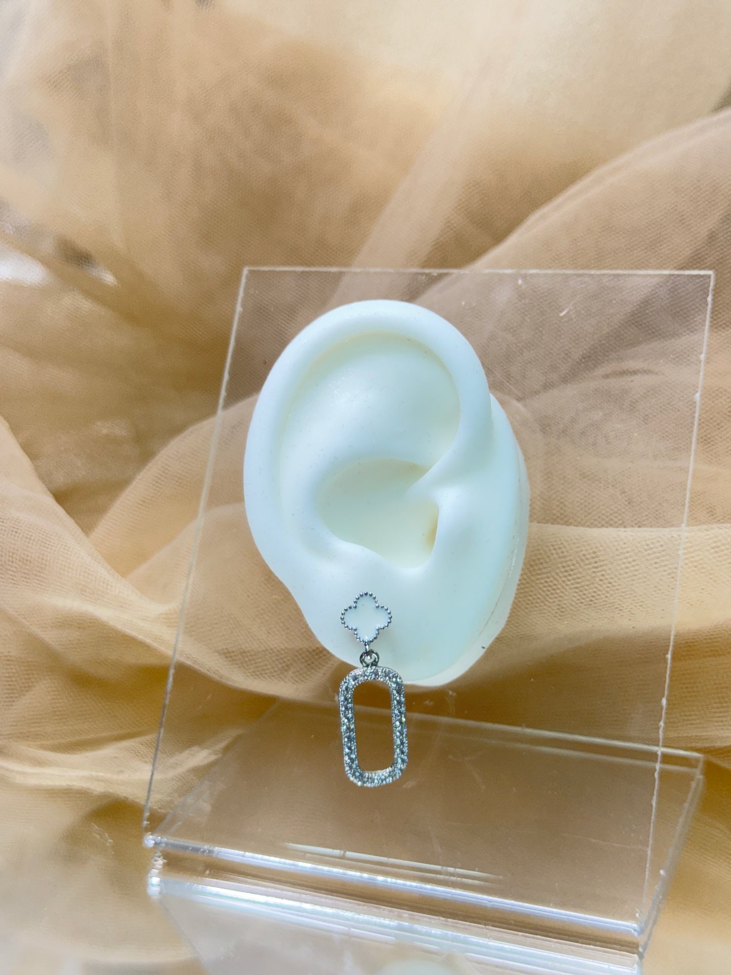 White Gold Earrings 3634