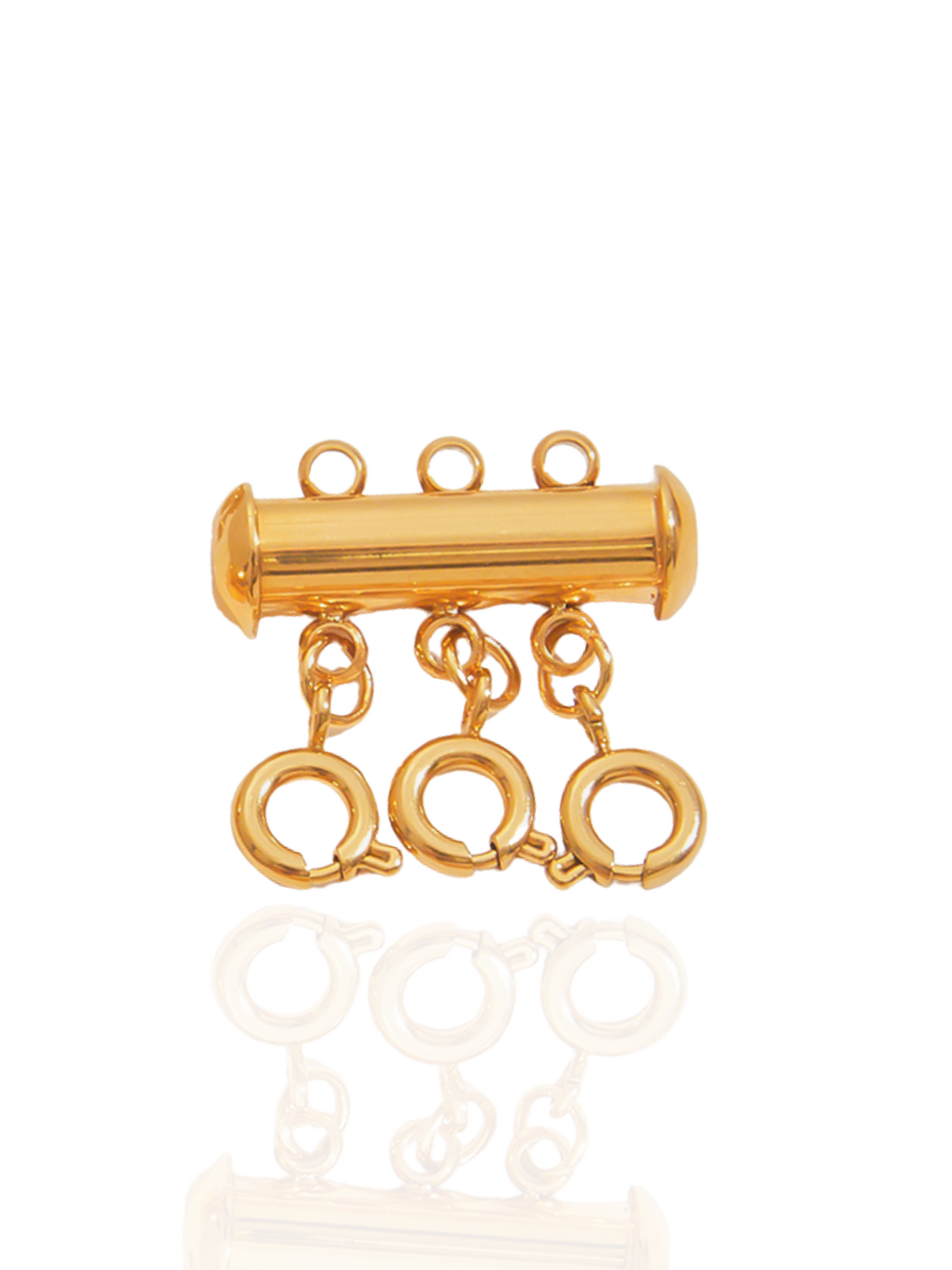 Gold jewelry clasp on a white background, layering clasp, clasp, necklace, adjustable
