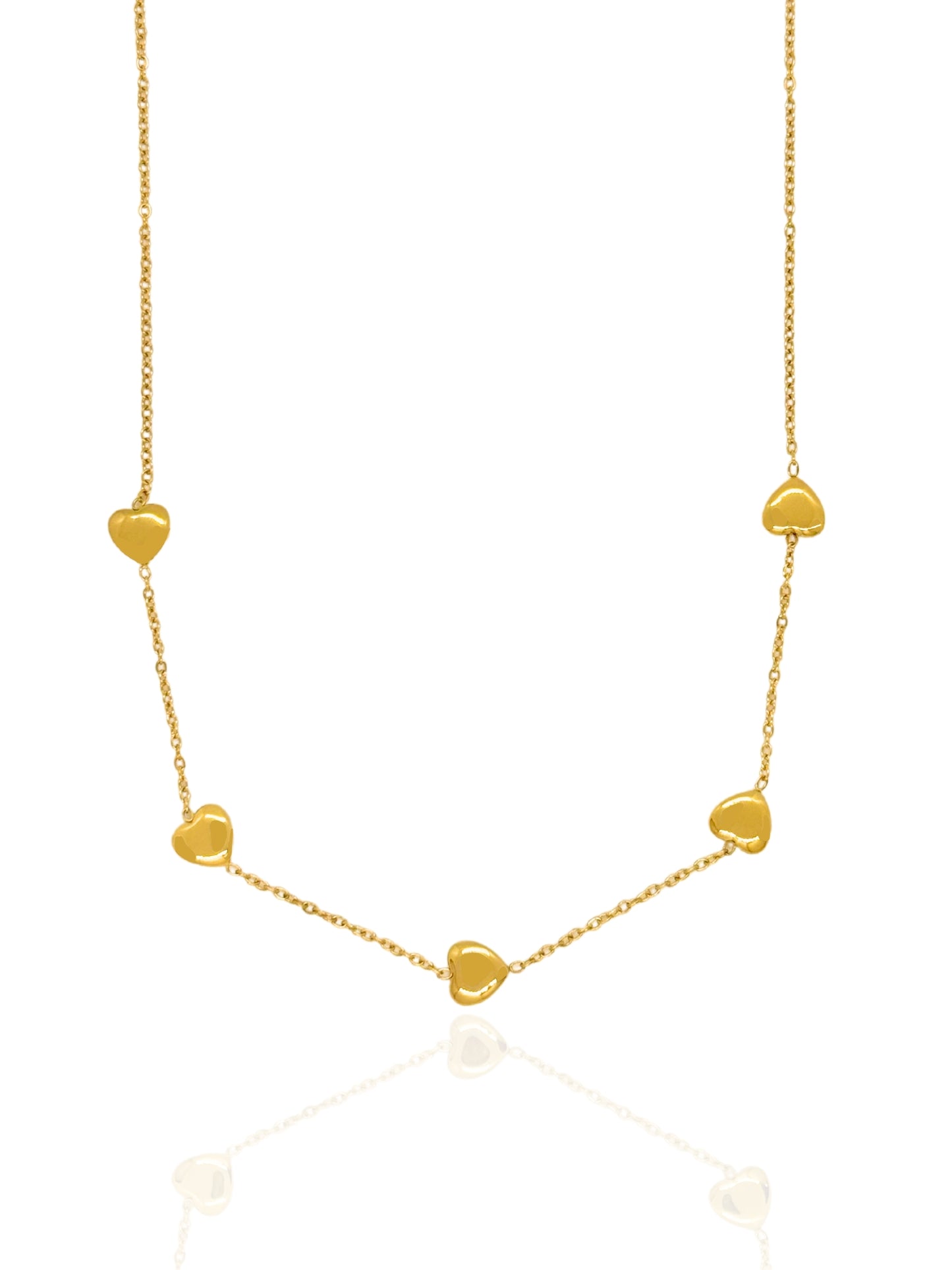 heart necklace, heart pendant, gold necklace, simple necklace, 7 hearts necklace, timeless jewellery, best gift for her, necklace australia