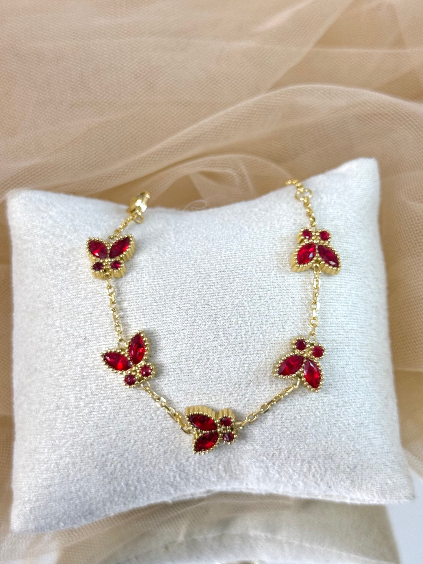 butterfly design bracelet, small butterfly bracelet, coloured butterfly, butterfly jewellery