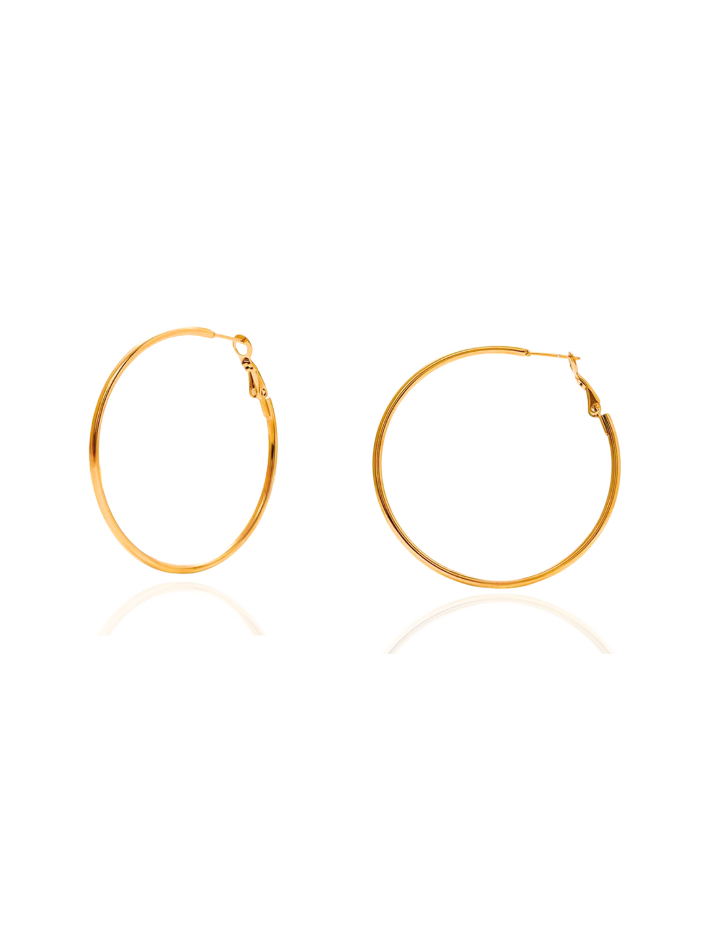 Gold hoop earrings on a white background, gold hoop earrings, classic gold hoop earrings, dainty gold hoops, everyday wear