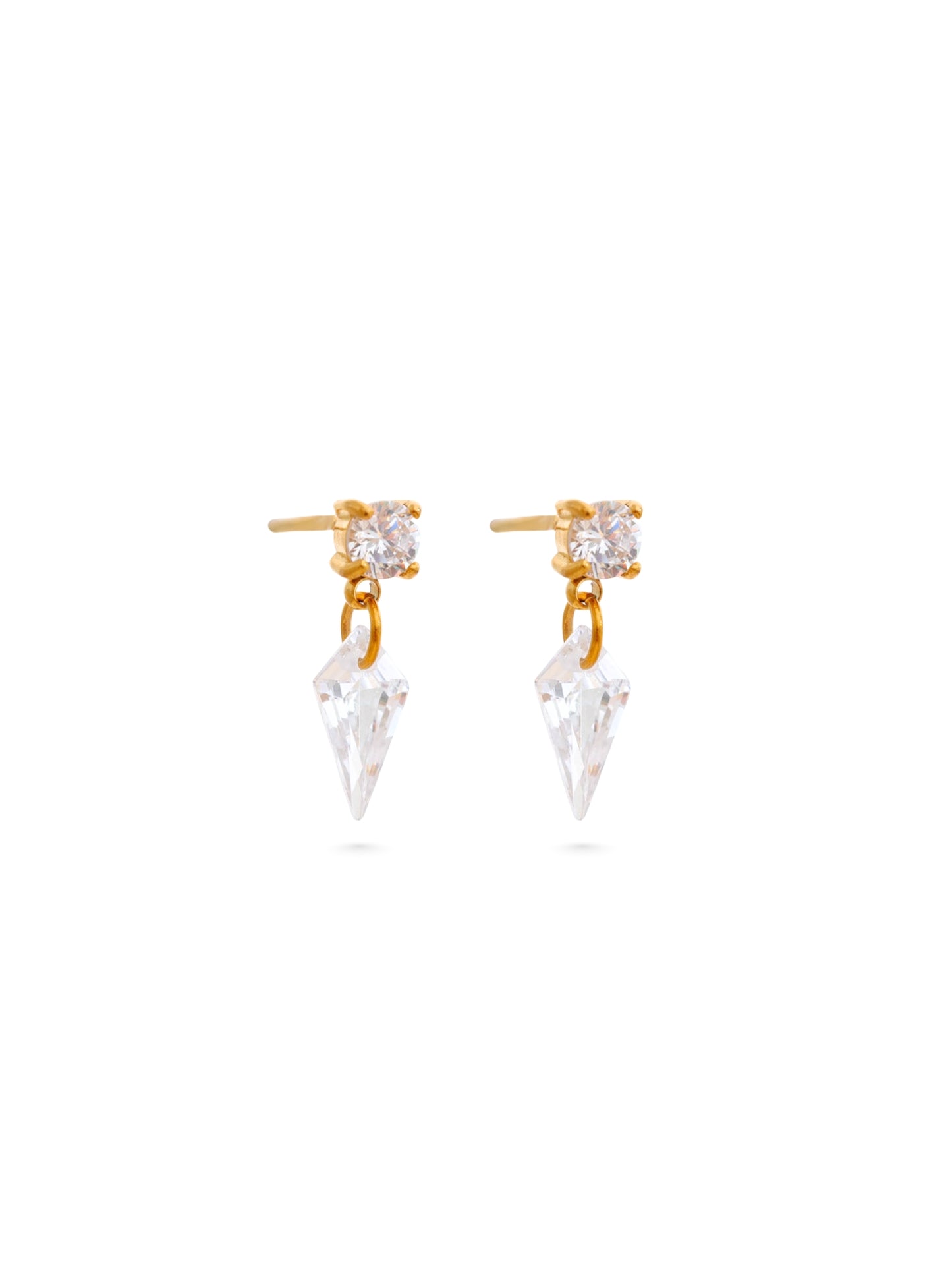 waterdrop earrings, crystal drop earrings, drop earrings, zirconia earrings, geometric prism earrings, cubic zirconia, zirconia earrings, crystal earrings
