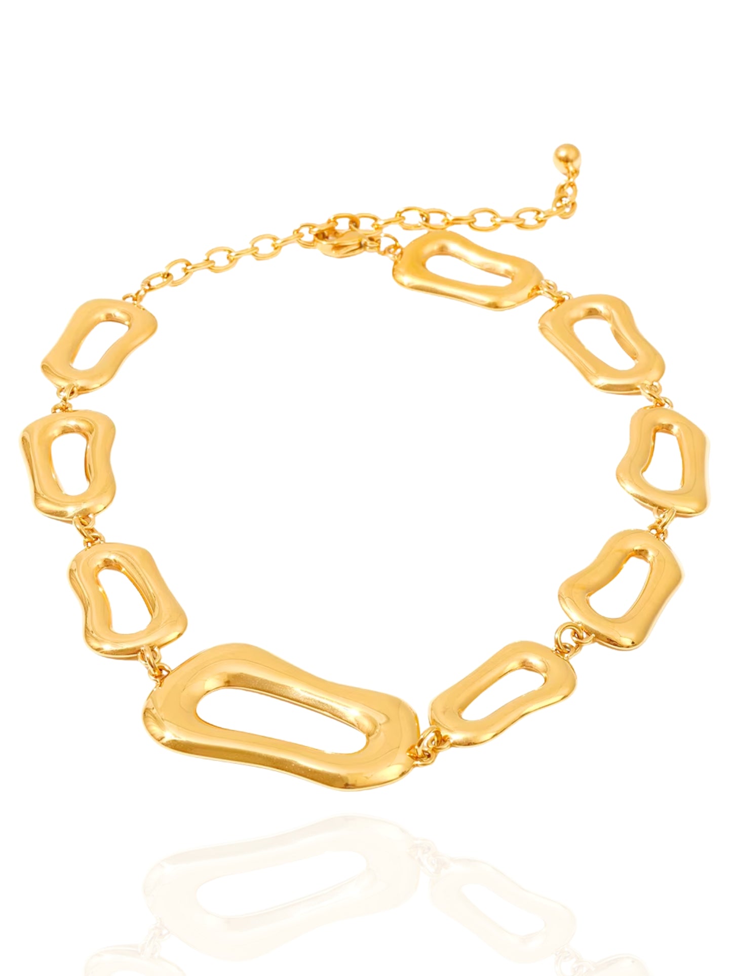 gold necklace, timeless jewellery, perfect gift for her, elegant necklace, charm necklace, best gift for her, classic gold chain necklace, stylish gift, statement necklace, versatile necklace, necklace Australia, link chain necklace, interlocking pendant necklace, y-shaped necklace, necklace with stone pendant, necklace with bold pendant, pendant with stones, necklace with gem pendant, necklace with colored stone pendant, gem necklace, geometric necklace