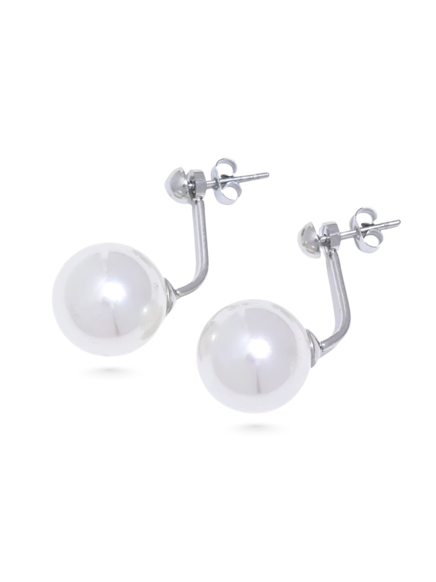 Beren Pearl Earrings in Silver