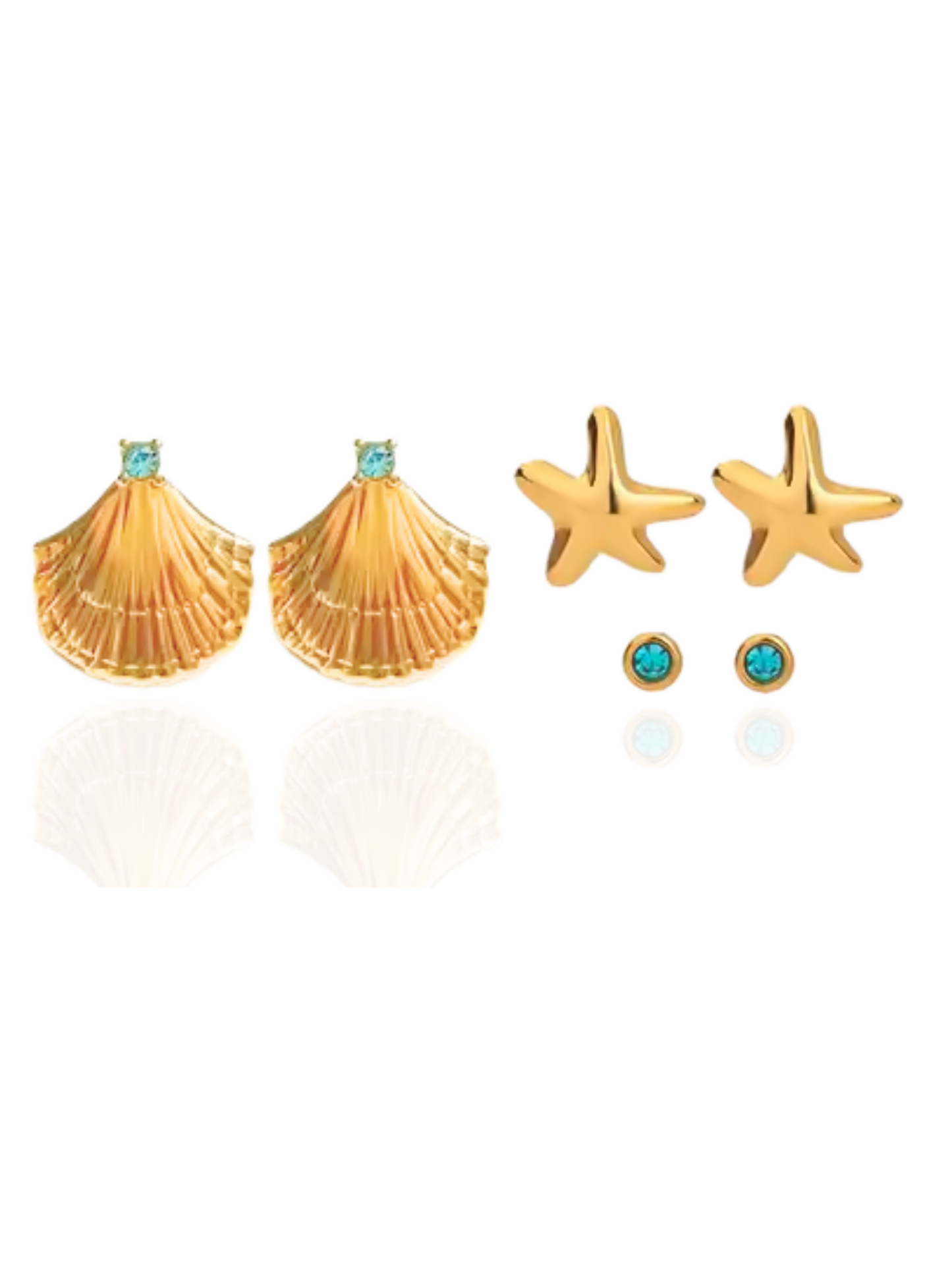 timeless jewellery, perfect gift for her, elegant earrings, dainty jewellery, simple jewellery, classic gold earring, fashion accessories, sleek jewellery, trendy jewellery, lightweight earrings, stylish earrings, cute earrings, earring set, pearl earring, star earrings, shell earring, moon-shaped earring, star-shaped earrings, dainty earrings set, cute earrings set, hoop earrings, hoop earring set, gold earrings, dangle earrings, stud earrings, small stud, blue stone, ocean earrings
