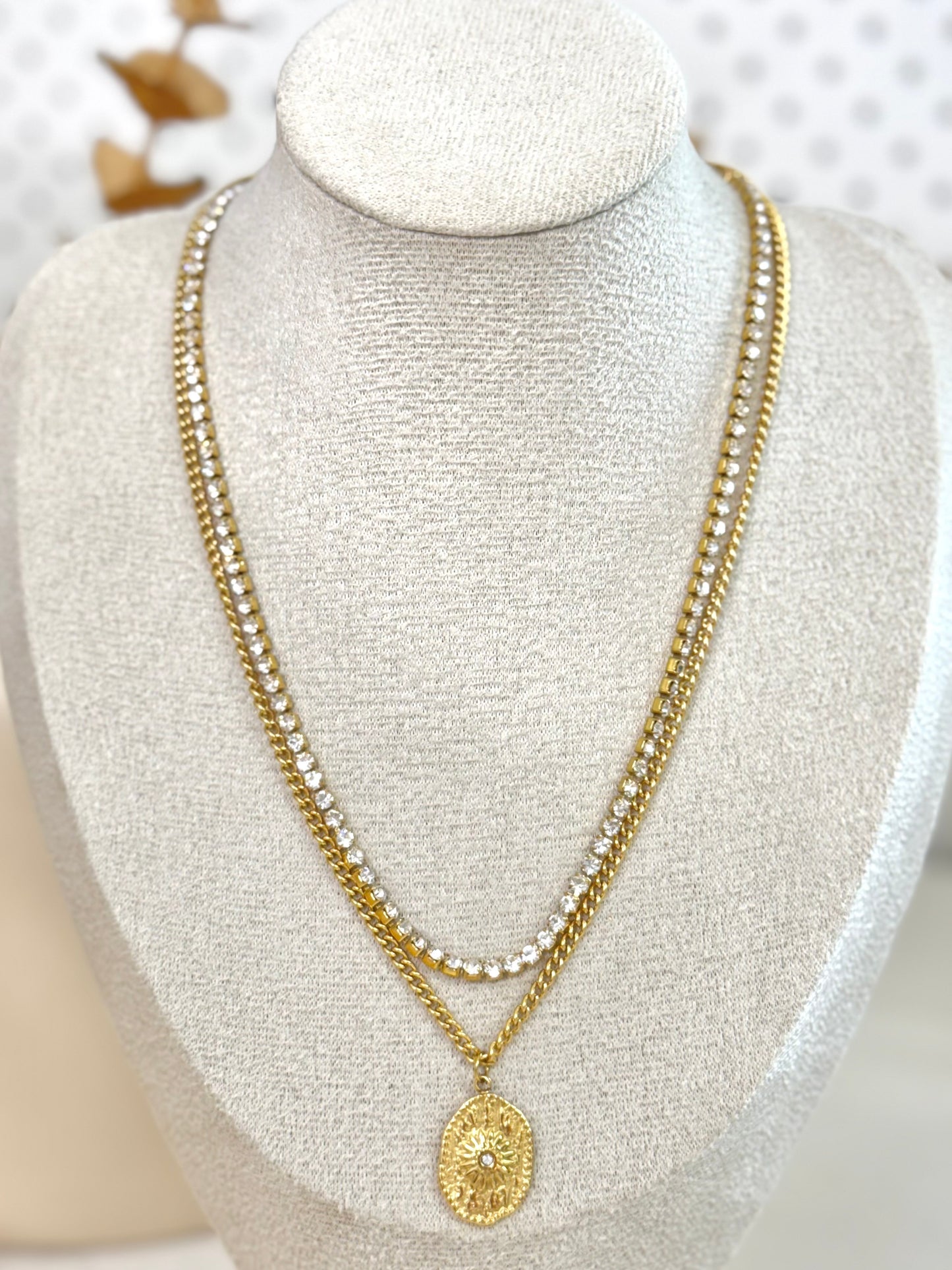 layered necklace, simple necklace, choker, tennis layared necklace, simple jewelry