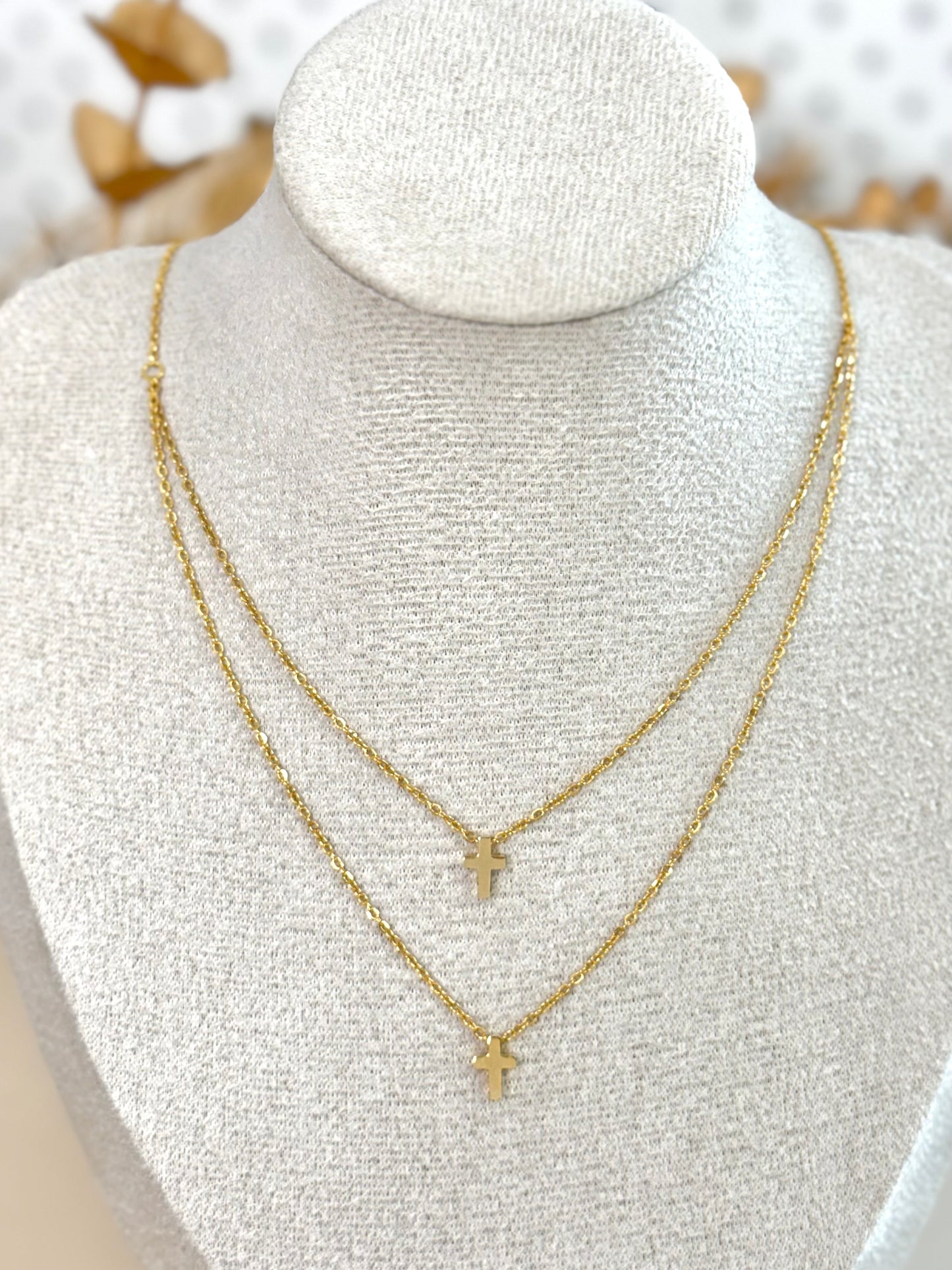 layered necklace, simple necklace, choker, choker layared necklace, simple jewelry, small cross, cross necklace