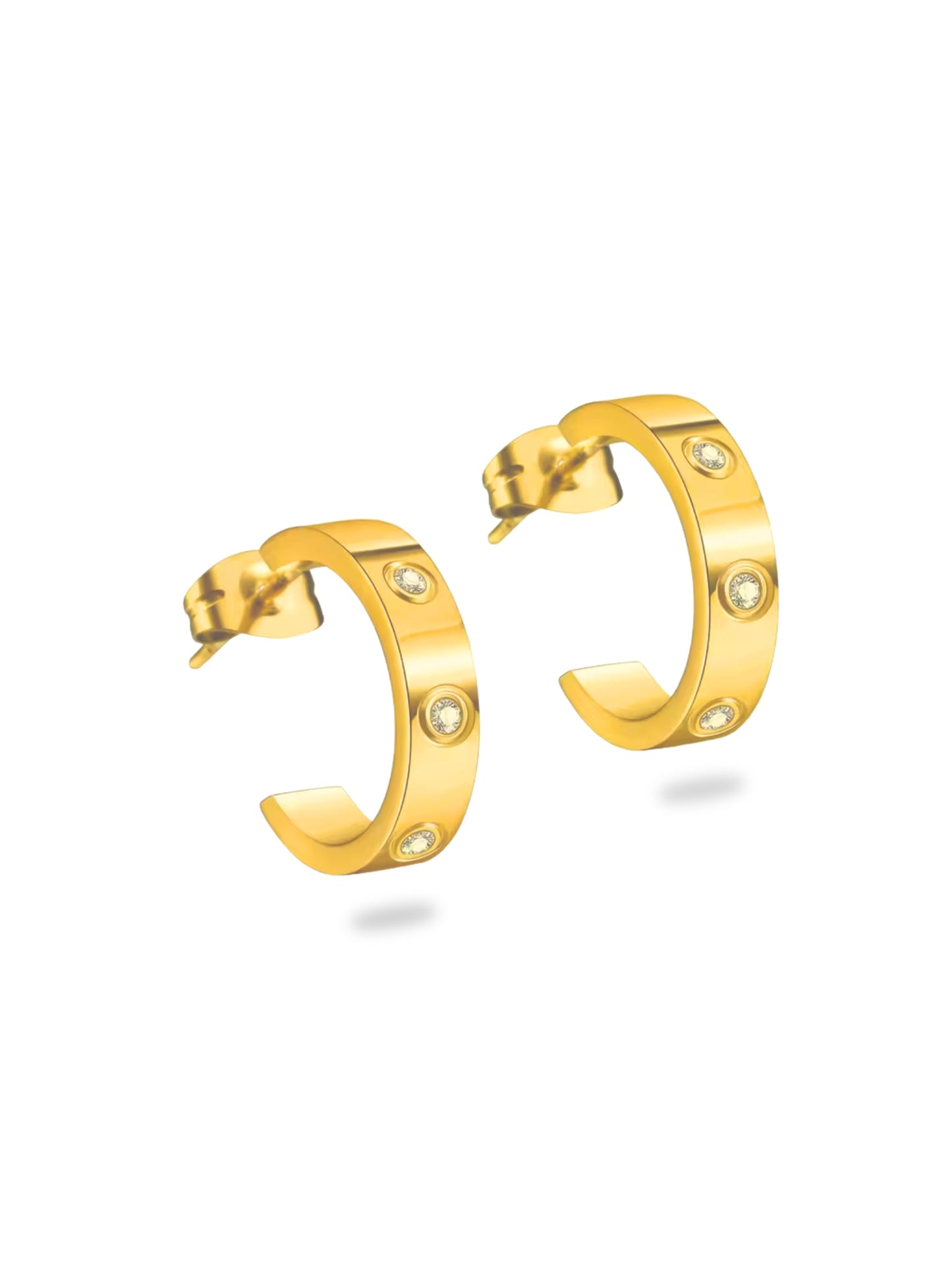 timeless jewellery, perfect gift for her, elegant earrings, dainty jewellery, simple jewellery, fashion accessories, sleek jewellery, trendy jewellery, lightweight earrings, stylish earrings, cute earrings, dainty earrings, earrings with stones, classic gold earring