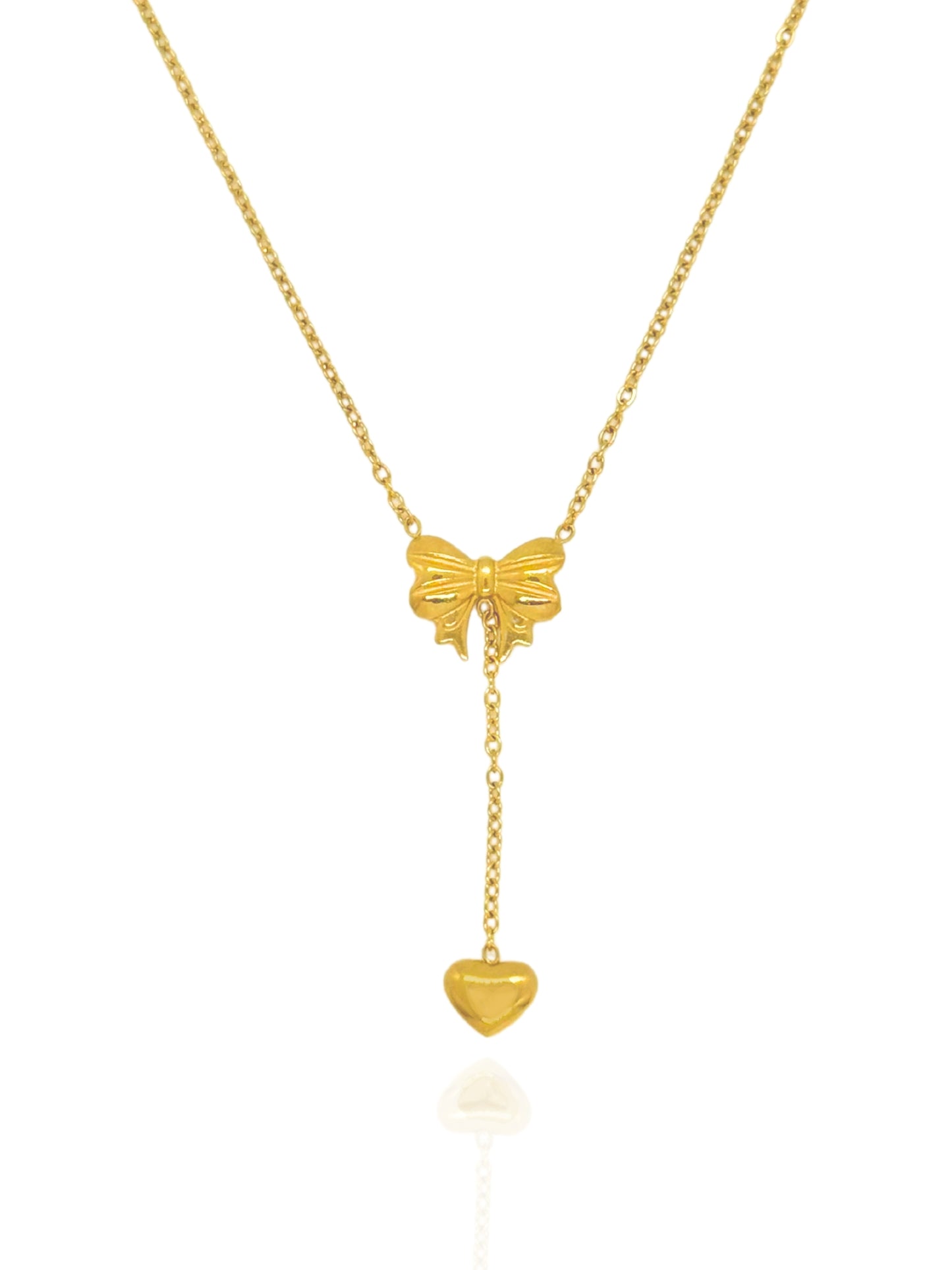 bow heart necklace, bow necklace, drop necklace, cute necklace, australia jewellery, affordable jewellery
