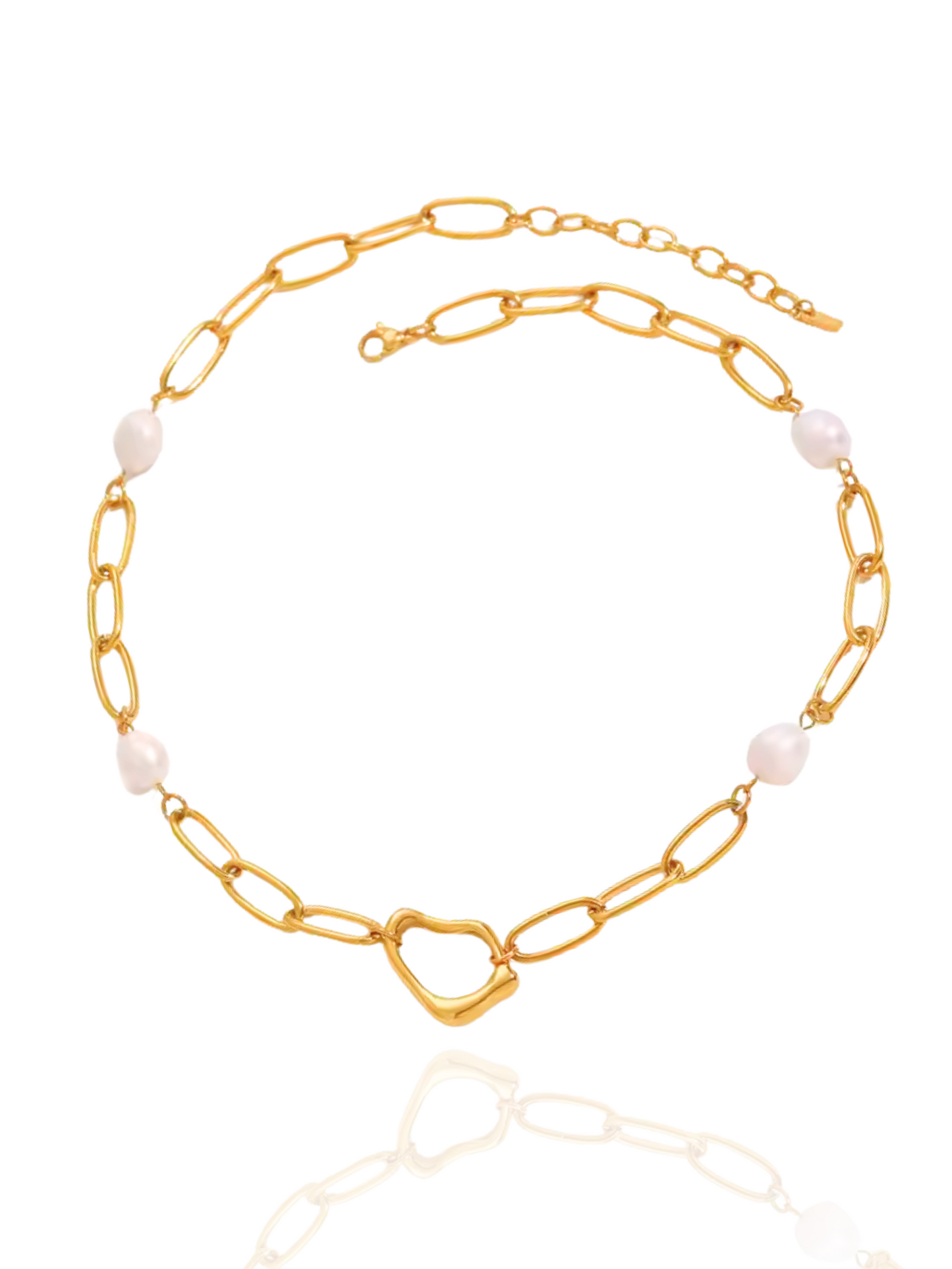 cute necklace, charm necklace, best gift for her, pearl necklace, link chain necklace with pearl, link chain necklace, necklace with charming pendant
