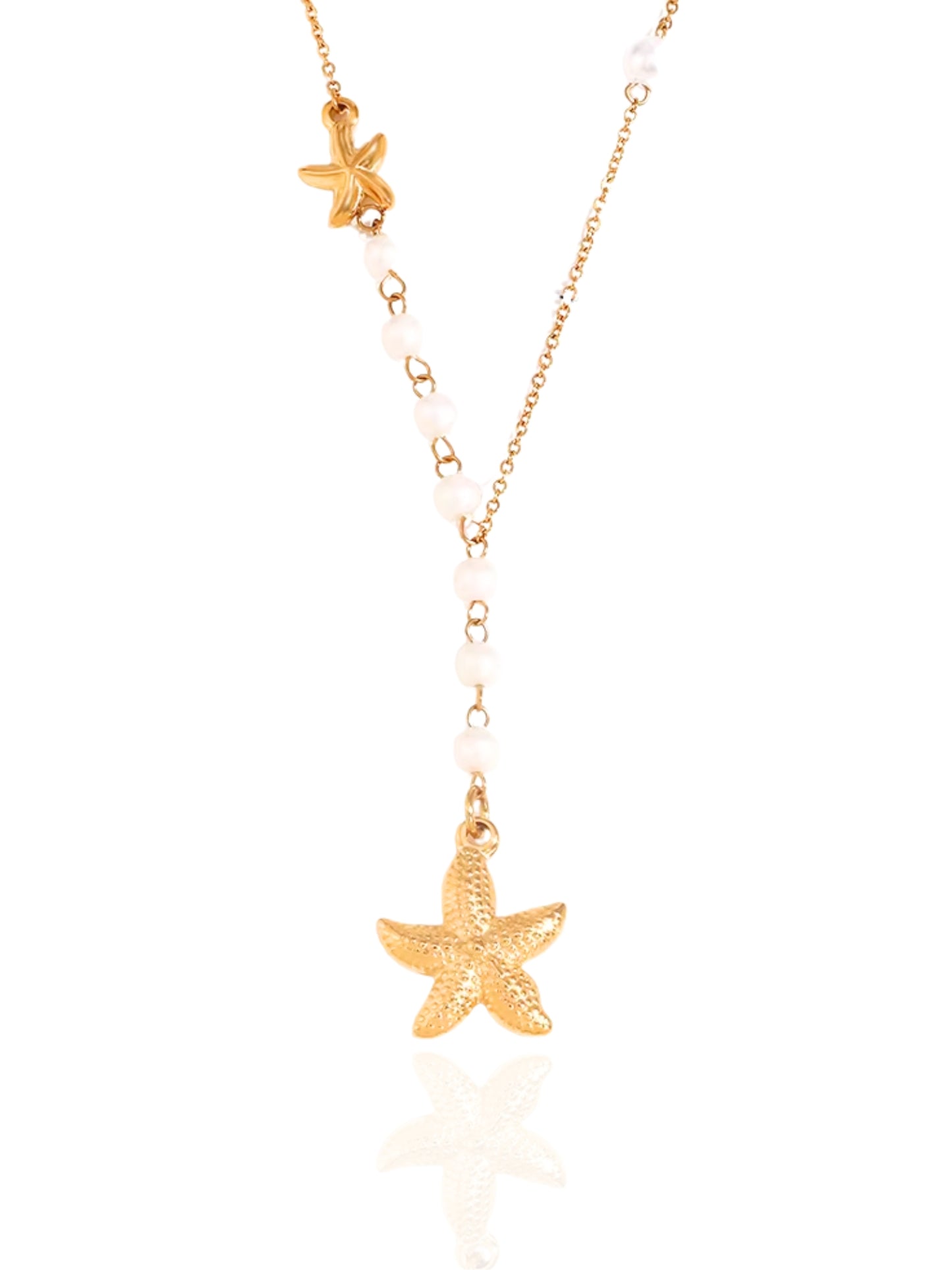 gold necklace, timeless jewellery, perfect gift for her, elegant necklace, charm necklace, best gift for her, classic gold chain necklace, stylish gift, statement necklace, versatile necklace, necklace Australia, link chain necklace, interlocking pendant necklace, y-shaped necklace, necklace with stone pendant, necklace with bold pendant, pendant with stones, necklace with gem pendant, necklace with colored stone pendant, gem necklace, pearl necklace, unique design necklace, starfish necklace