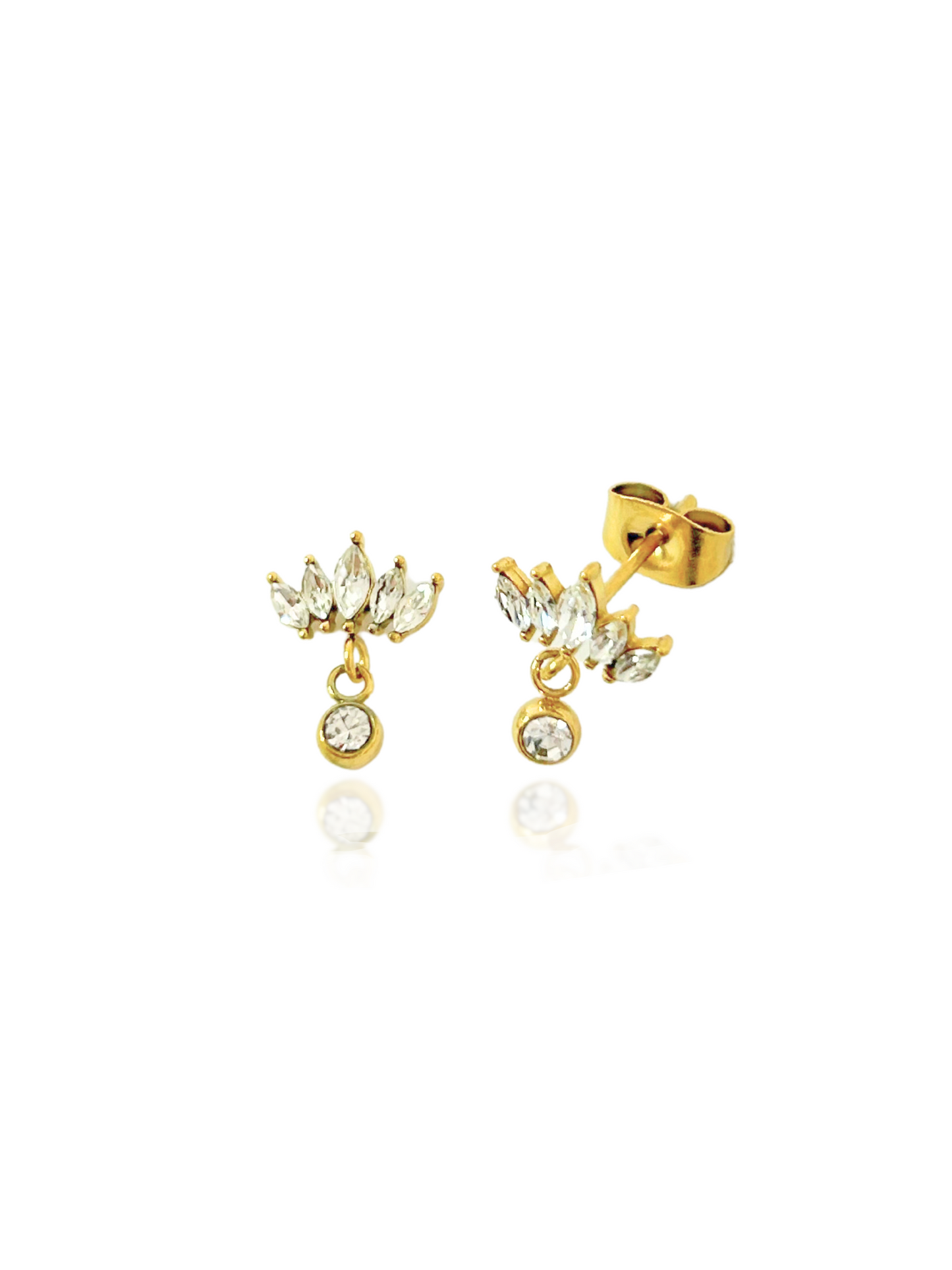 stud earrings, sparkling earrings, playful earrings, classy earrings, earrings with stones