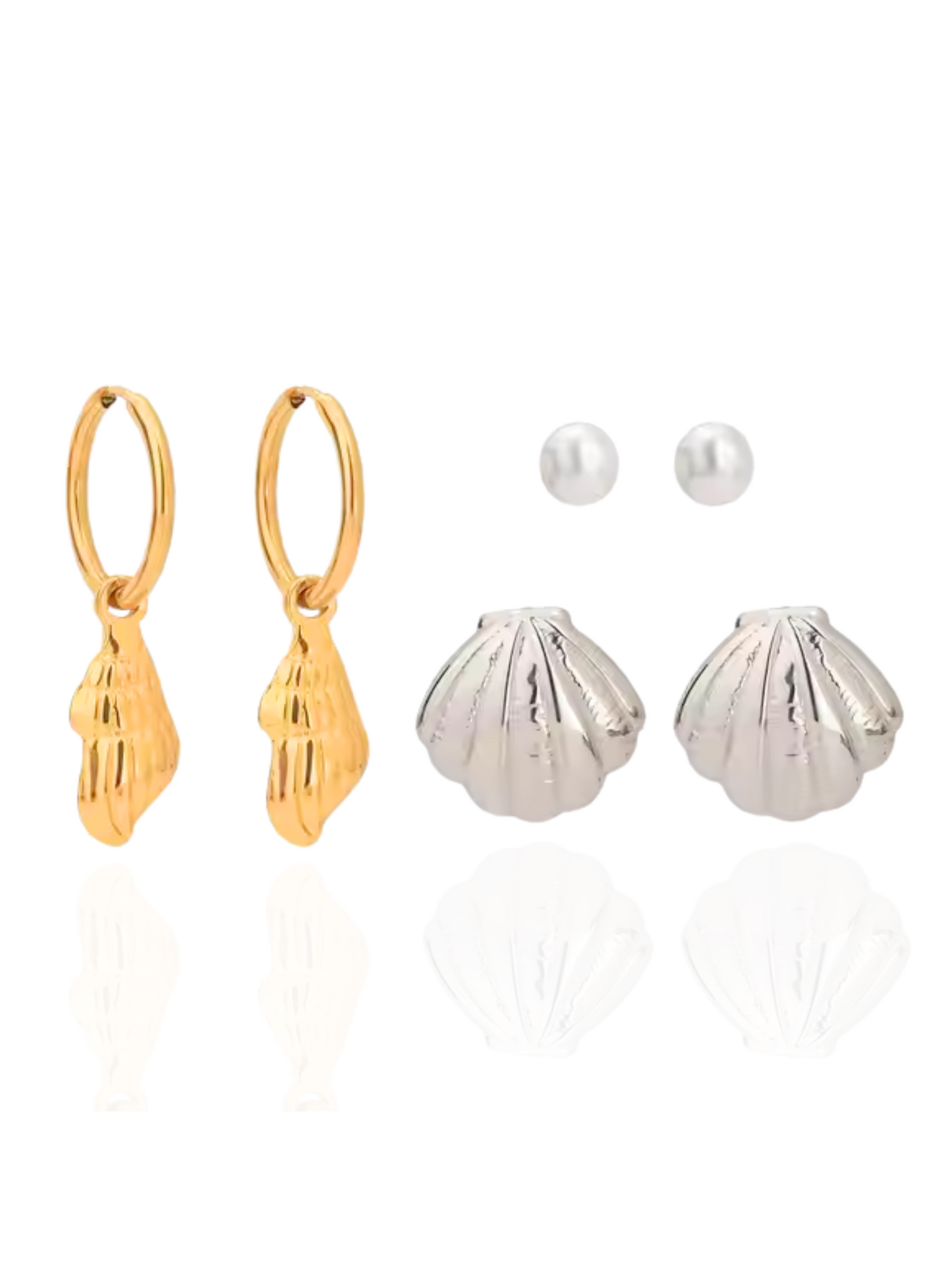 timeless jewellery, perfect gift for her, elegant earrings, dainty jewellery, simple jewellery, classic gold earring, fashion accessories, sleek jewellery, trendy jewellery, lightweight earrings, stylish earrings, cute earrings, earring set, pearl earring, star earrings, shell earring, moon-shaped earring, star-shaped earrings, dainty earrings set, cute earrings set, hoop earrings, hoop earring set, gold earrings