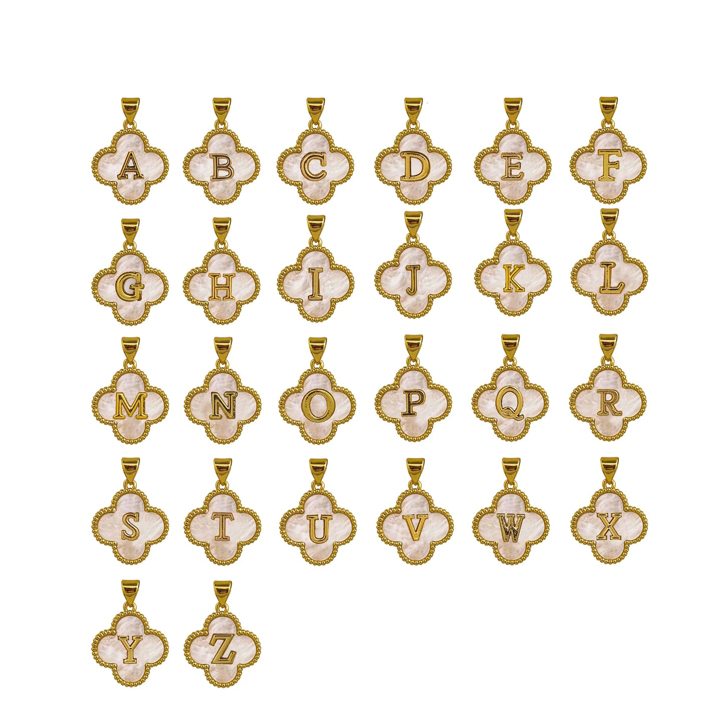 Clover Initial Pendants 2582