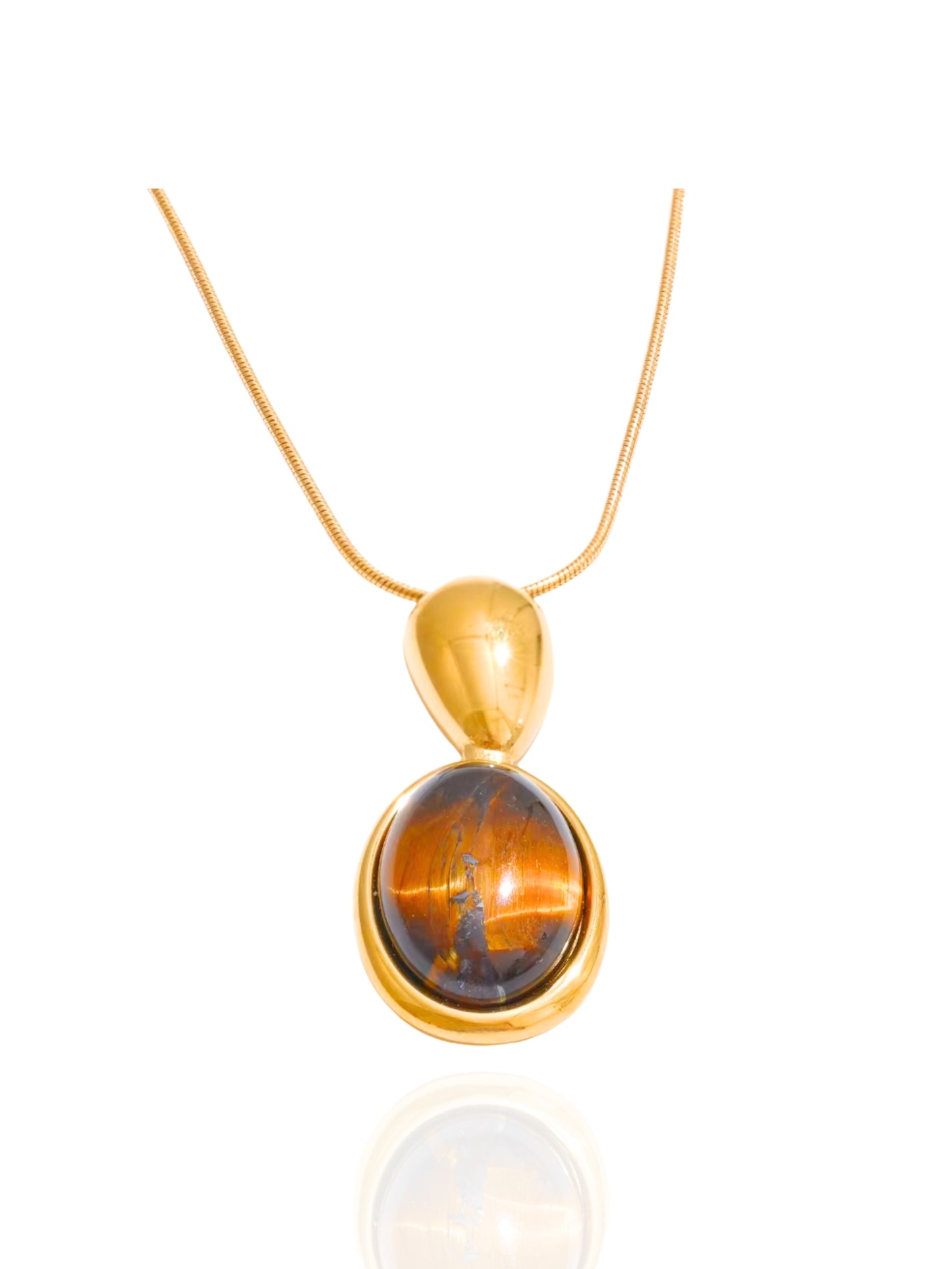 gold necklace, timeless jewellery, perfect gift for her, elegant necklace, charm necklace, best gift for her, classic gold chain necklace, stylish gift, statement necklace, versatile necklace, necklace Australia, link chain necklace, interlocking pendant necklace, y-shaped necklace, necklace with stone pendant, necklace with bold pendant, pendant with stones, necklace with gem pendant, necklace with colored stone pendant, gem necklace, cross pendant necklace, oval pendant necklace, tiger stone necklace