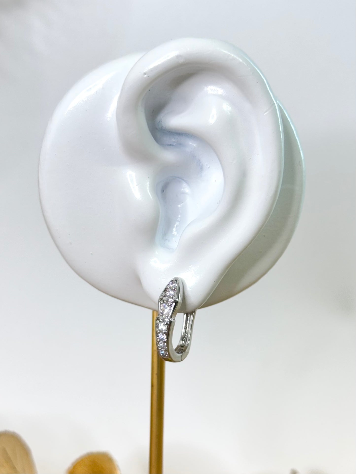 serpent earrings, white gold earrings, cute earrings, snake design earrings