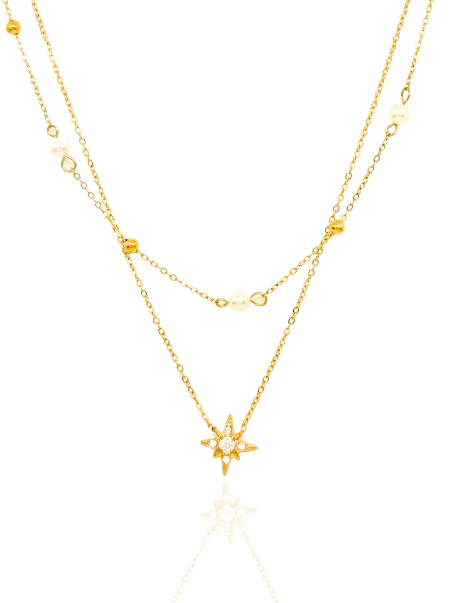 gold necklace, timeless jewellery, perfect gift for her, elegant necklace, charm necklace, best gift for her, classic gold chain necklace, stylish gift, statement necklace, versatile necklace, necklace Australia, link chain necklace, interlocking pendant necklace, y-shaped necklace, necklace with stone pendant, necklace with bold pendant, pendant with stones, necklace with gem pendant, gem necklace, layered necklace, star pendant, moon pendant necklace, star and pearl pendant