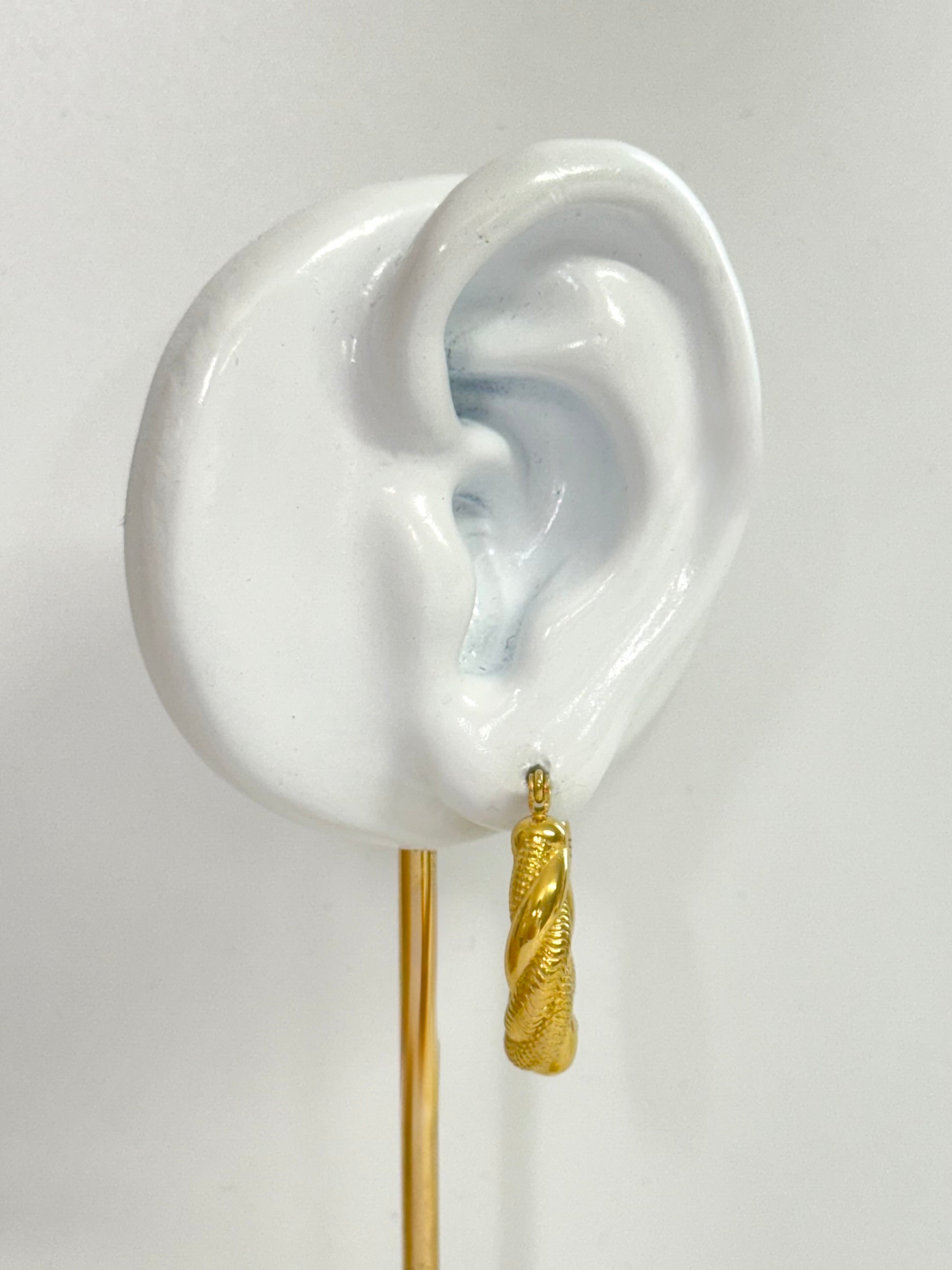 twisted earring, hoop earrings