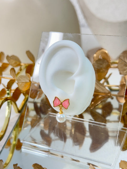 rose gold earrings, hoop earrings, drop earrings, stone earrings, stud earrings, australia earrings, simple earrings, sparkling earrings, affordable earrings, cheap earrings, waterproof earrings, earrings for any occasion, versatile earrings, heart earrings, cute earrings, flower earrings, unique design earrings, pearl earrings, dangling earrings, multicolored earrings, colorful earrings 
ribbon earrings, pink earrings, ribbon with pearl earrings