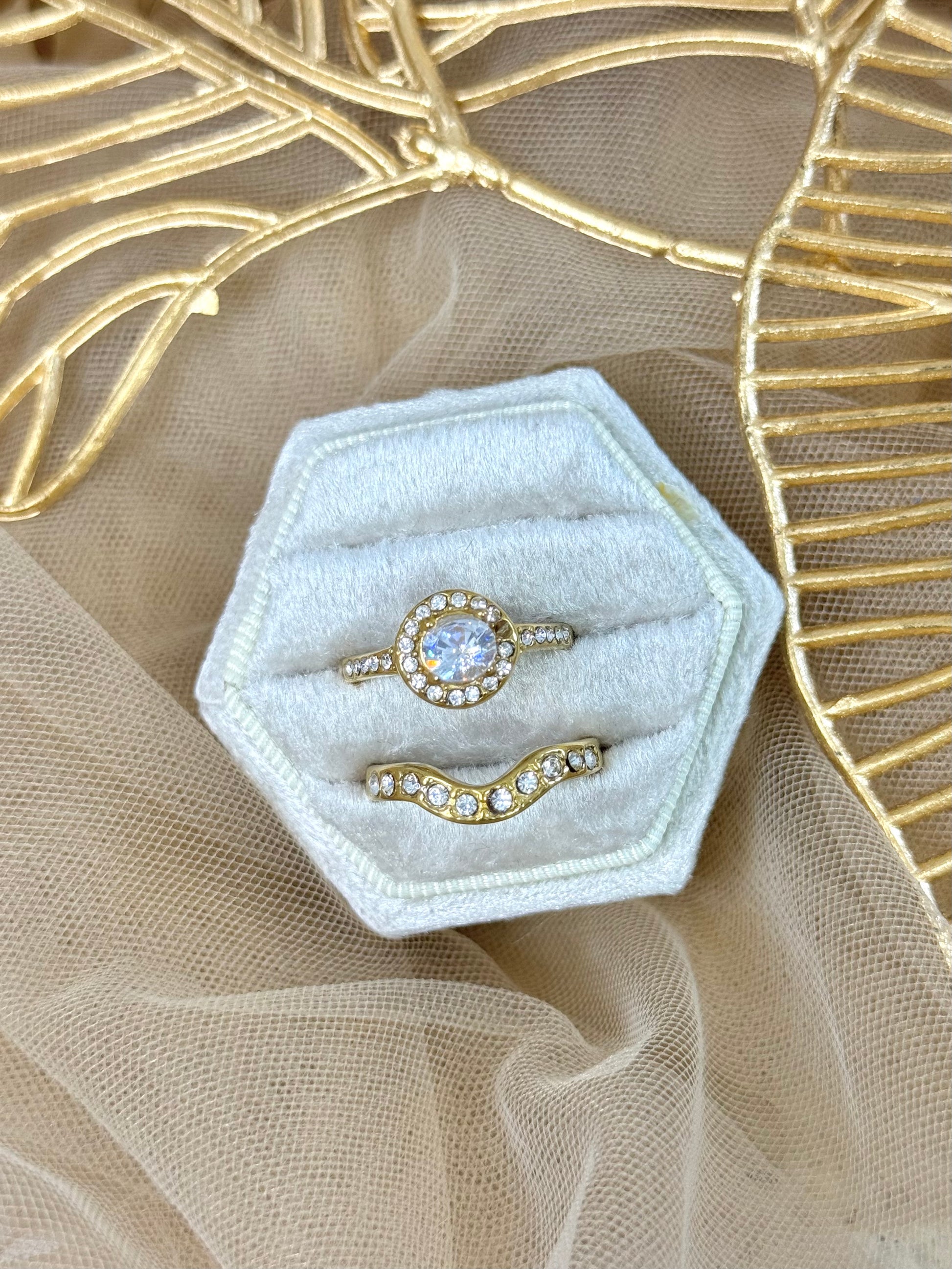 Ring set. stone ring set, stone ring, diamond ring, 2in1 ring, promise ring, gold promise ring