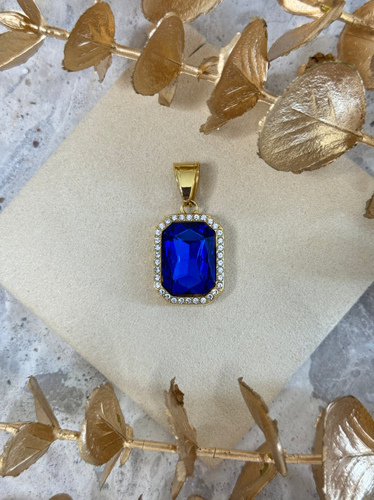 gold pendant, simple pendant, timeless design pendant, pendant for any occasion, cute pendant, versatile pendant, pendant for necklace, bold pendant, statement pendant, blue pendant, blue pendant with stones