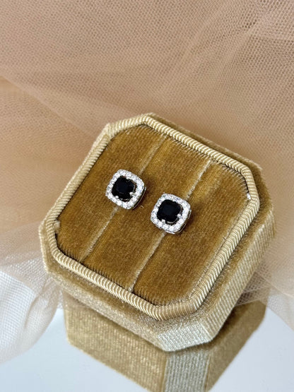 stone earrings, white gold earrings, stud earrings, australia earrings, simple earrings, sparkling earrings, affordable earrings, cheap earrings, waterproof earrings, earrings for any occasion, black earrings, black stone earrings