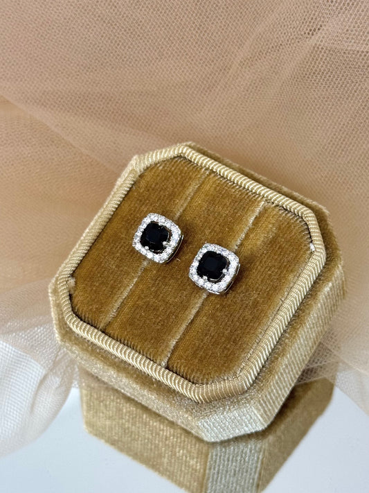 stone earrings, white gold earrings, stud earrings, australia earrings, simple earrings, sparkling earrings, affordable earrings, cheap earrings, waterproof earrings, earrings for any occasion, black earrings, black stone earrings