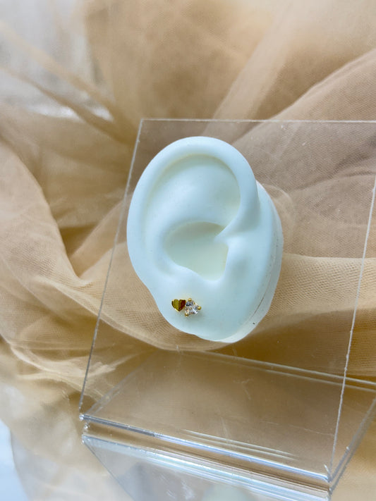 yellow gold earrings, drop earrings, australia earrings, simple earrings, stud earrings, affordable earrings, cheap earrings, waterproof earrings, double heart earrings, heart earrings