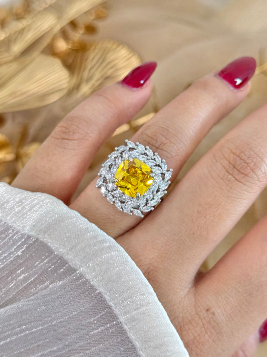 silver ring, simple ring, stone ring, minimal ring, ring for everyday australia, affordable ring in australia, elegant ring, ring for any occasion, shaped ring, yellow ring
