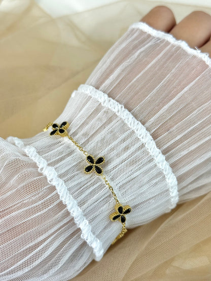 thin clover bracelet, four cleaf bracelet, thin bracelet, minimalist bracelet