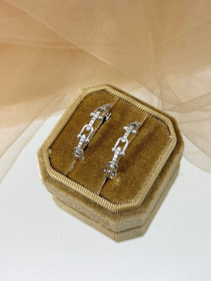 White Gold Earrings 3630