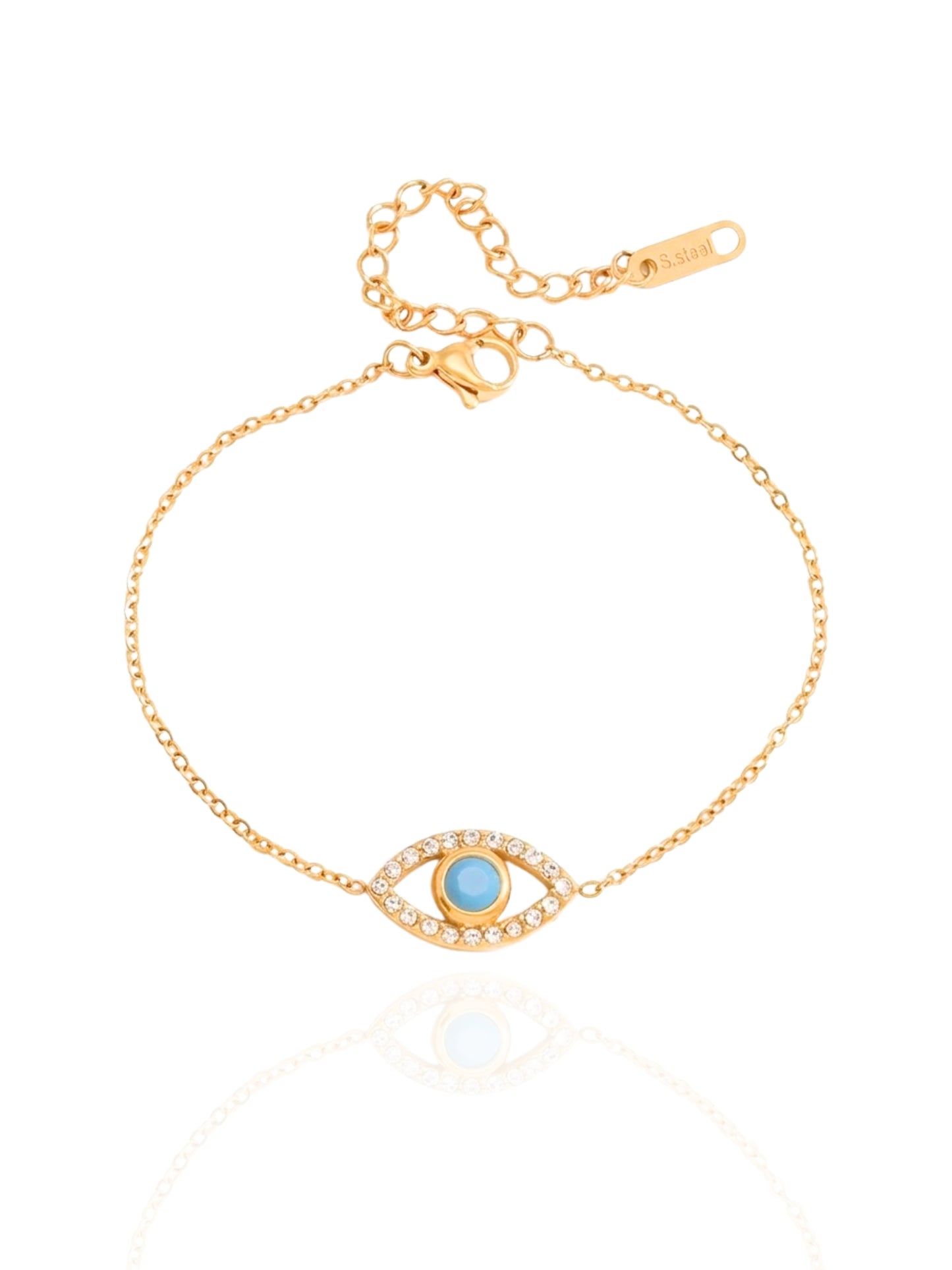 timeless jewellery, perfect gift for her, elegant bracelet, charm bracelet, best gift for her, stylish gift, statement bracelet, versatile bracelet, bracelet Australia, gold bracelet, classic gold chain bracelet, simple bracelet, lucky charm bracelet, cute bracelet, lightweight bracelet, chain bracelet, statement bracelet, bracelet with minimal stones, sparkling bracelet, evil eye bracelet, evil eye charm bracelet, adjustable bracelet
