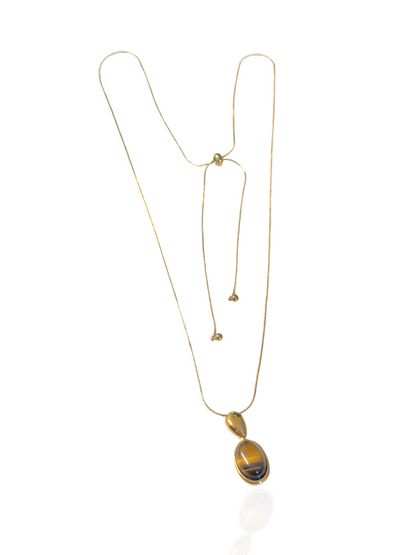 gold necklace, timeless jewellery, perfect gift for her, elegant necklace, charm necklace, best gift for her, classic gold chain necklace, stylish gift, statement necklace, versatile necklace, necklace Australia, link chain necklace, interlocking pendant necklace, y-shaped necklace, necklace with stone pendant, necklace with bold pendant, pendant with stones, necklace with gem pendant, necklace with colored stone pendant, gem necklace, cross pendant necklace, oval pendant necklace, tiger stone necklace