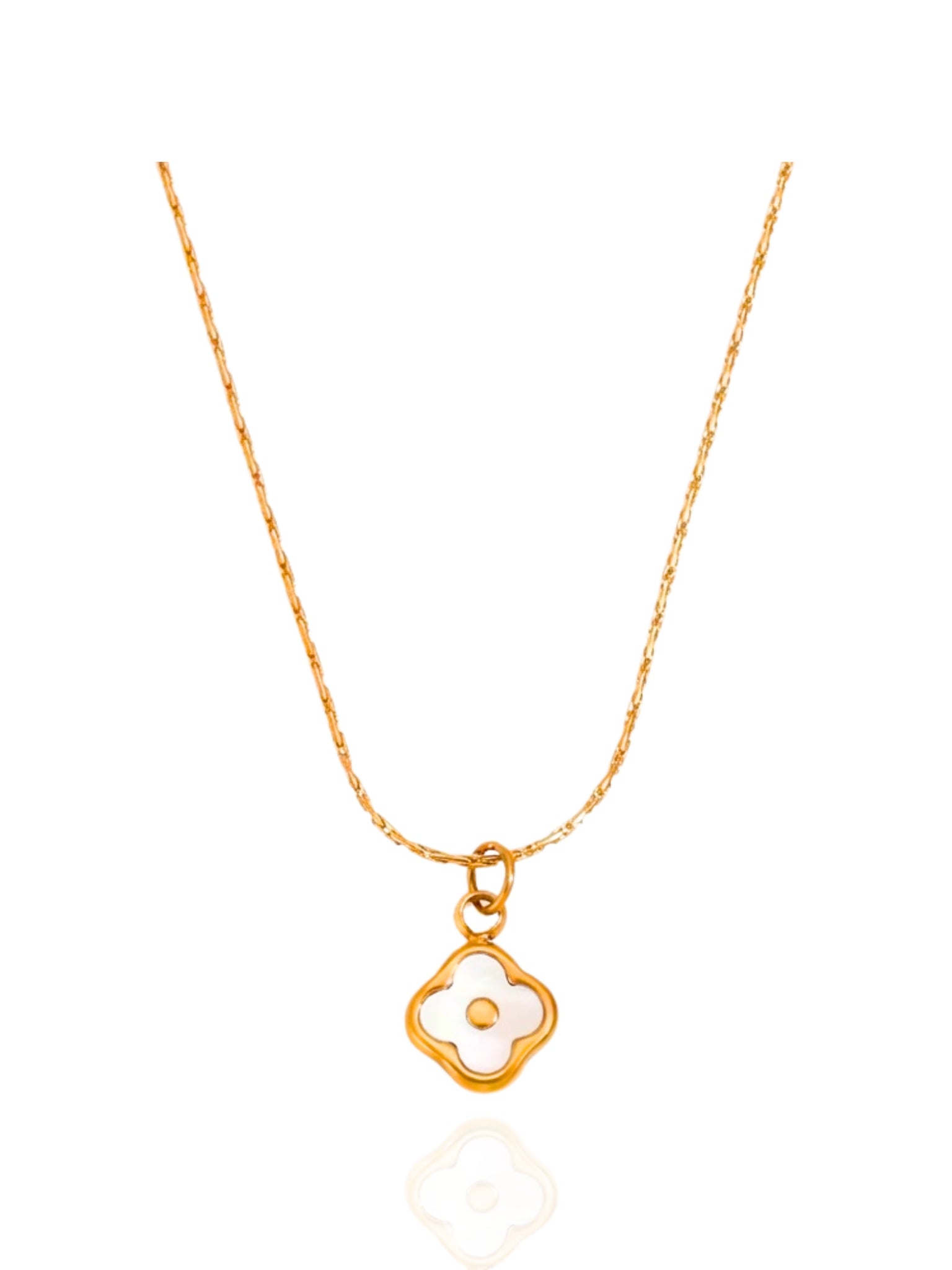clover pendant necklace, clover pendant, gold clover necklace,classic necklace, cute necklace, clover necklace, flower necklace, flower pendant necklace