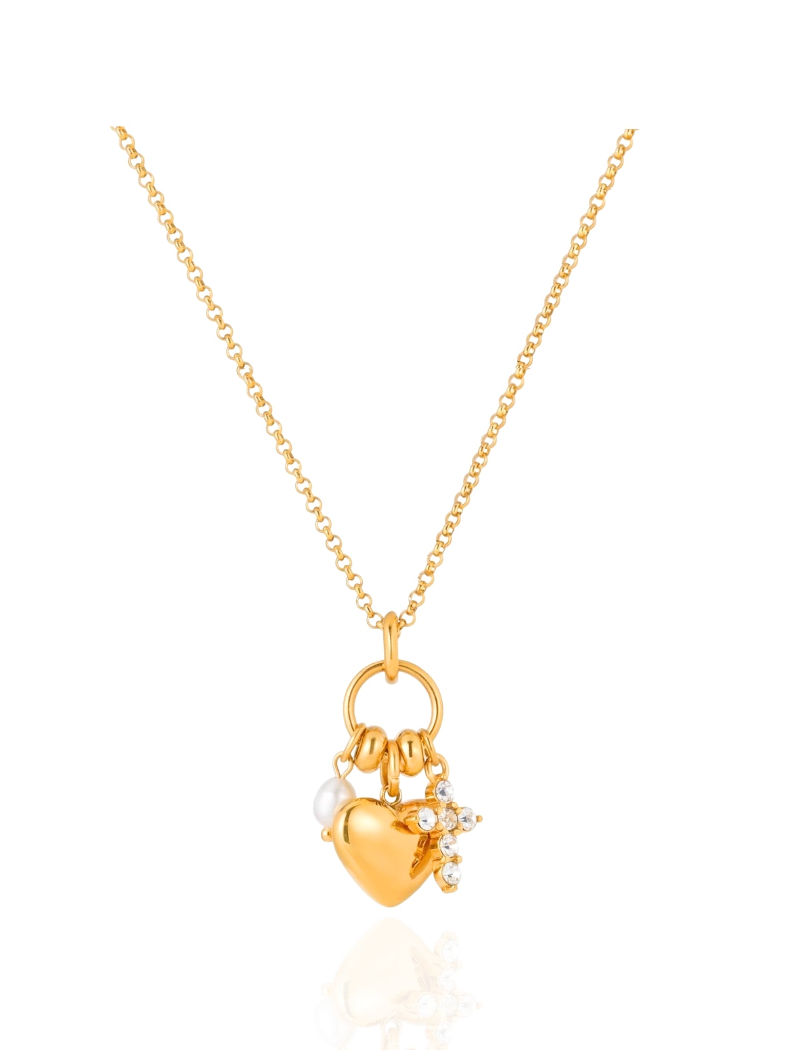 timeless jewellery, perfect gift for her, elegant necklace, charm necklace, best gift for her, classic gold chain necklace, stylish gift, statement necklace, versatile necklace, necklace Australia, chain necklace, o-chain necklace, simple necklace, heart necklace, gold necklace, charm necklace, heart charm necklace, cross charm necklace, cross, heart, round