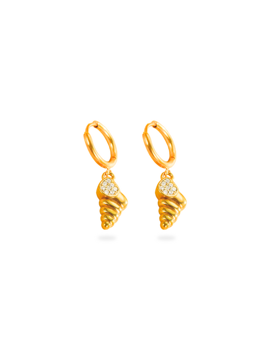 Conch Shell Charm Earrings