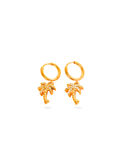 Palm Tree Charm Earrings
