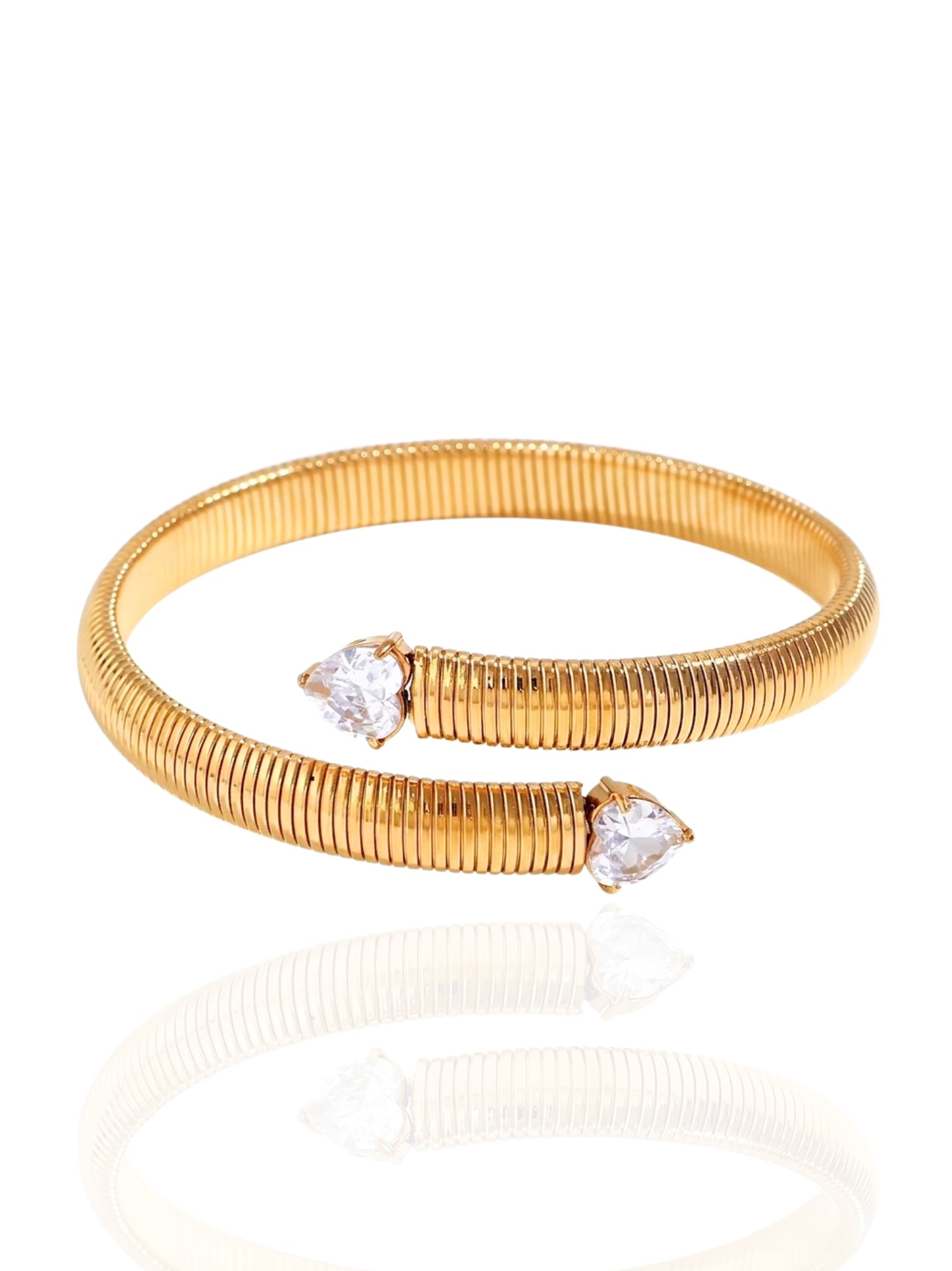 heart zircon bangle, bangle with stones, versatile bangle, statement bangle, timeless jewellery, classic bangle