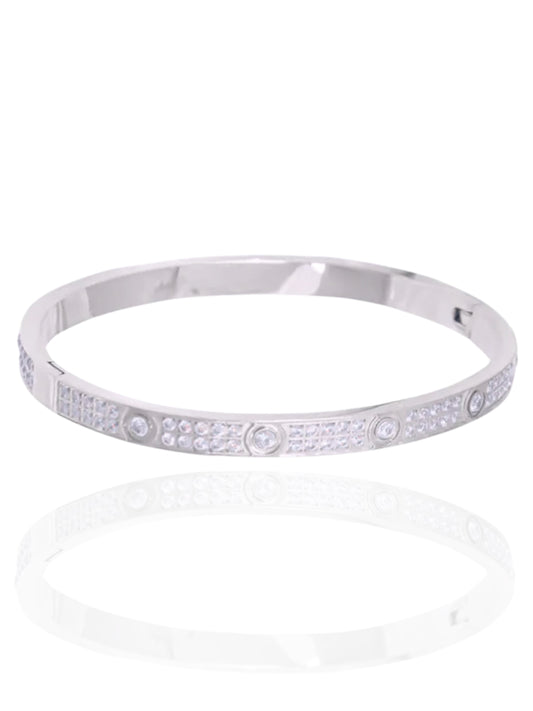 timeless jewellery, perfect gift for her, elegant jewellery, dainty jewellery, simple jewellery,  fashion accessories, sleek jewellery, trendy jewellery, lightweight bangle, stylish jewellery, simple bangle, classic silver bangle, bangle with stones